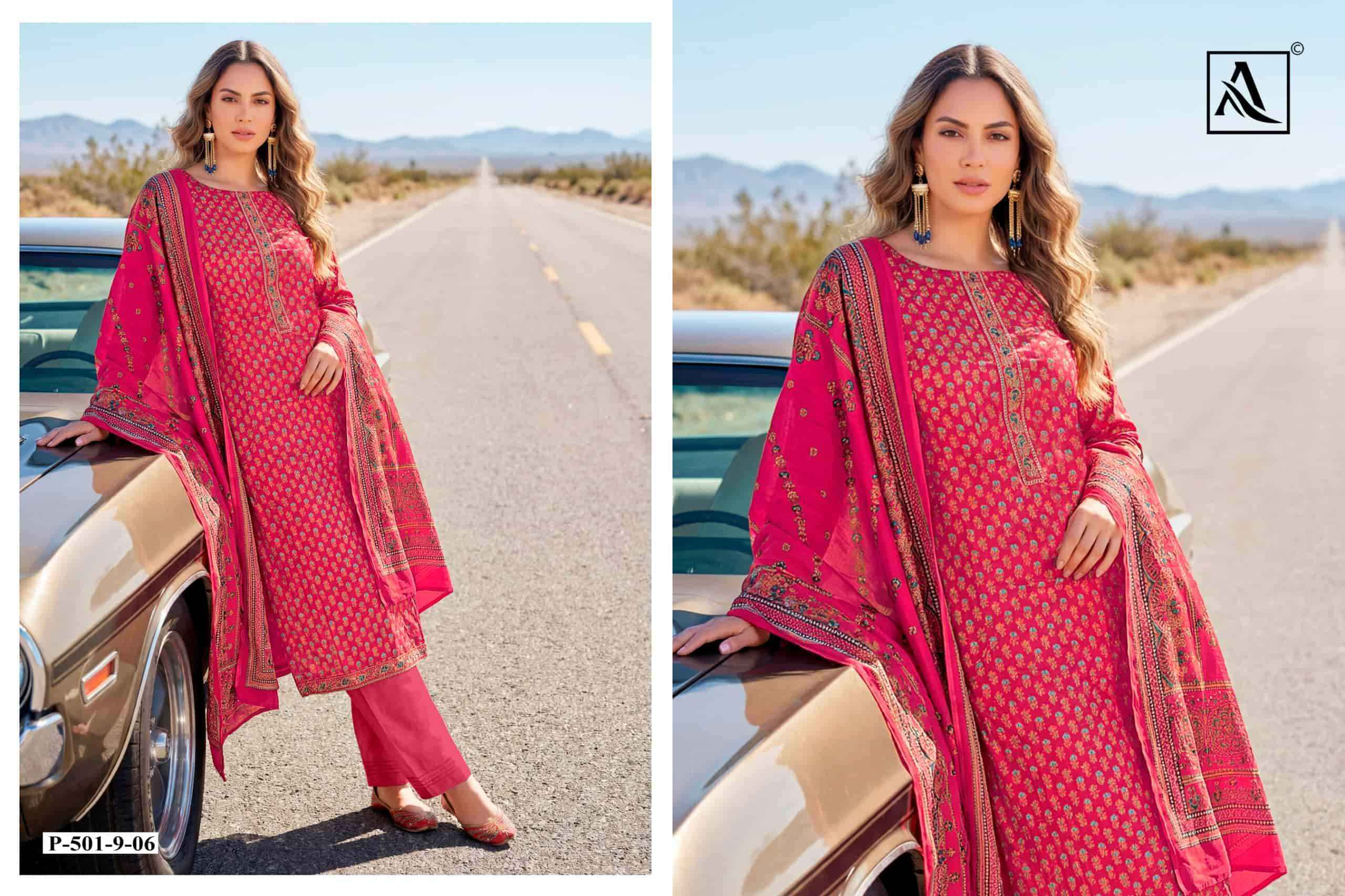 Alok Suit Ivory Fancy Ladies Salwar Kameez Wholesale Rate ( 6 Pcs Catalog )