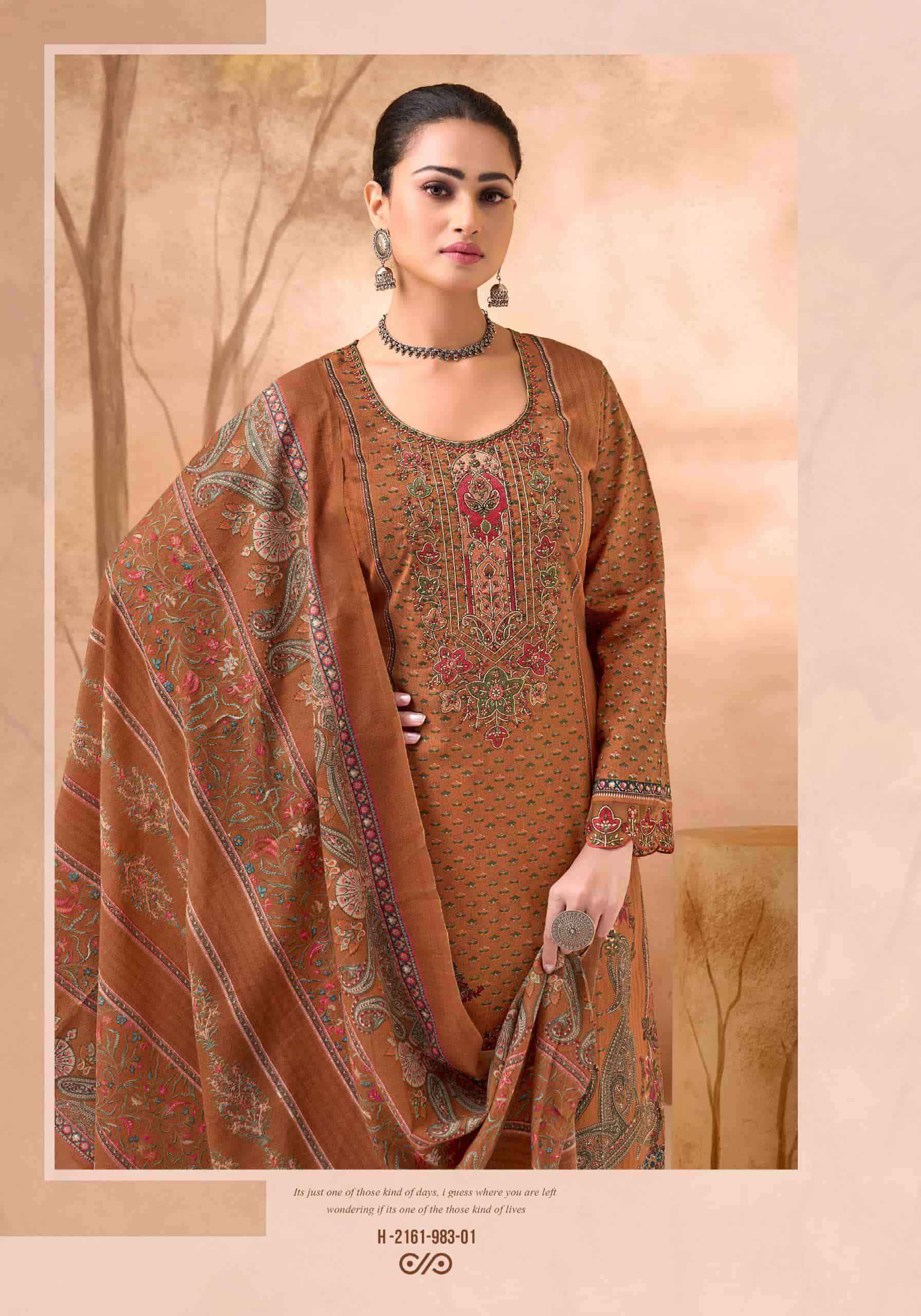 Alok Suit Kalhana Pure Cotton Fancy Salwar Kameez Wholesale Rate ( 6 Pcs Catalog )
