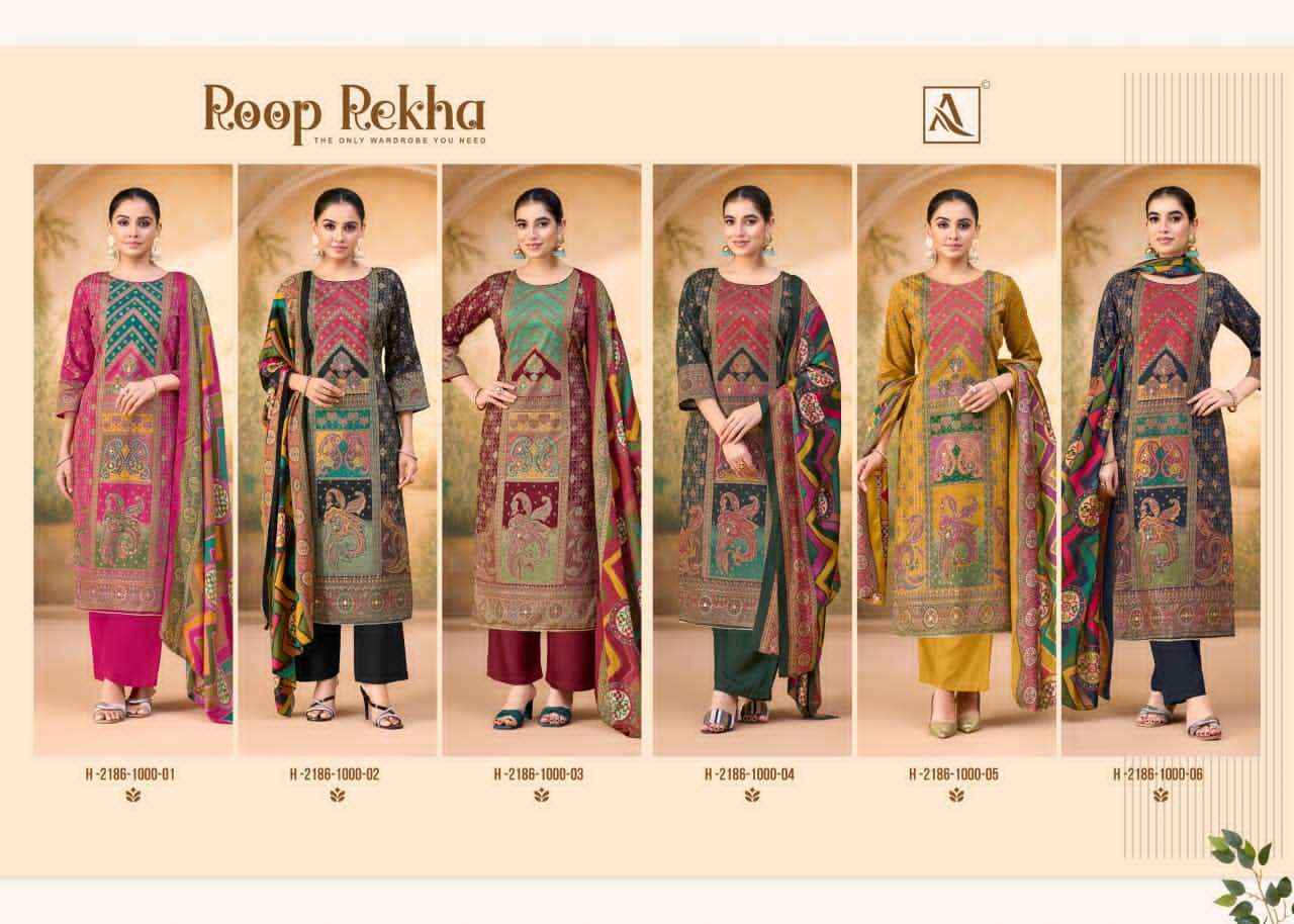 Alok Suit Roop Rekha Fancy Ladies Salwar Kameez Wholesale Rate ( 6 Pcs Catalog )