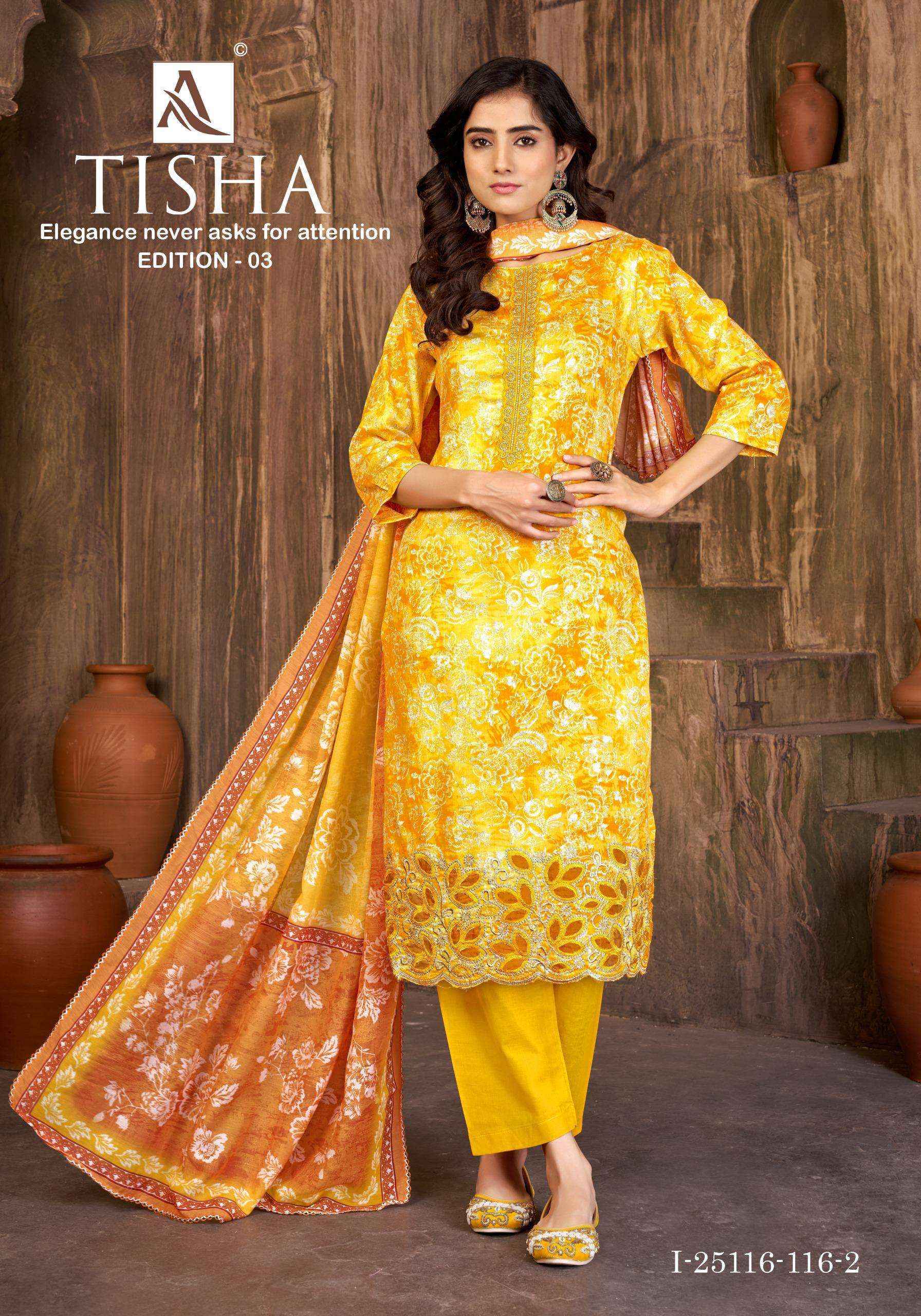 Alok Suits Tisha Edition 3 Jam Cotton Dress Material Wholesale Price ( 4 pcs Catalogue )