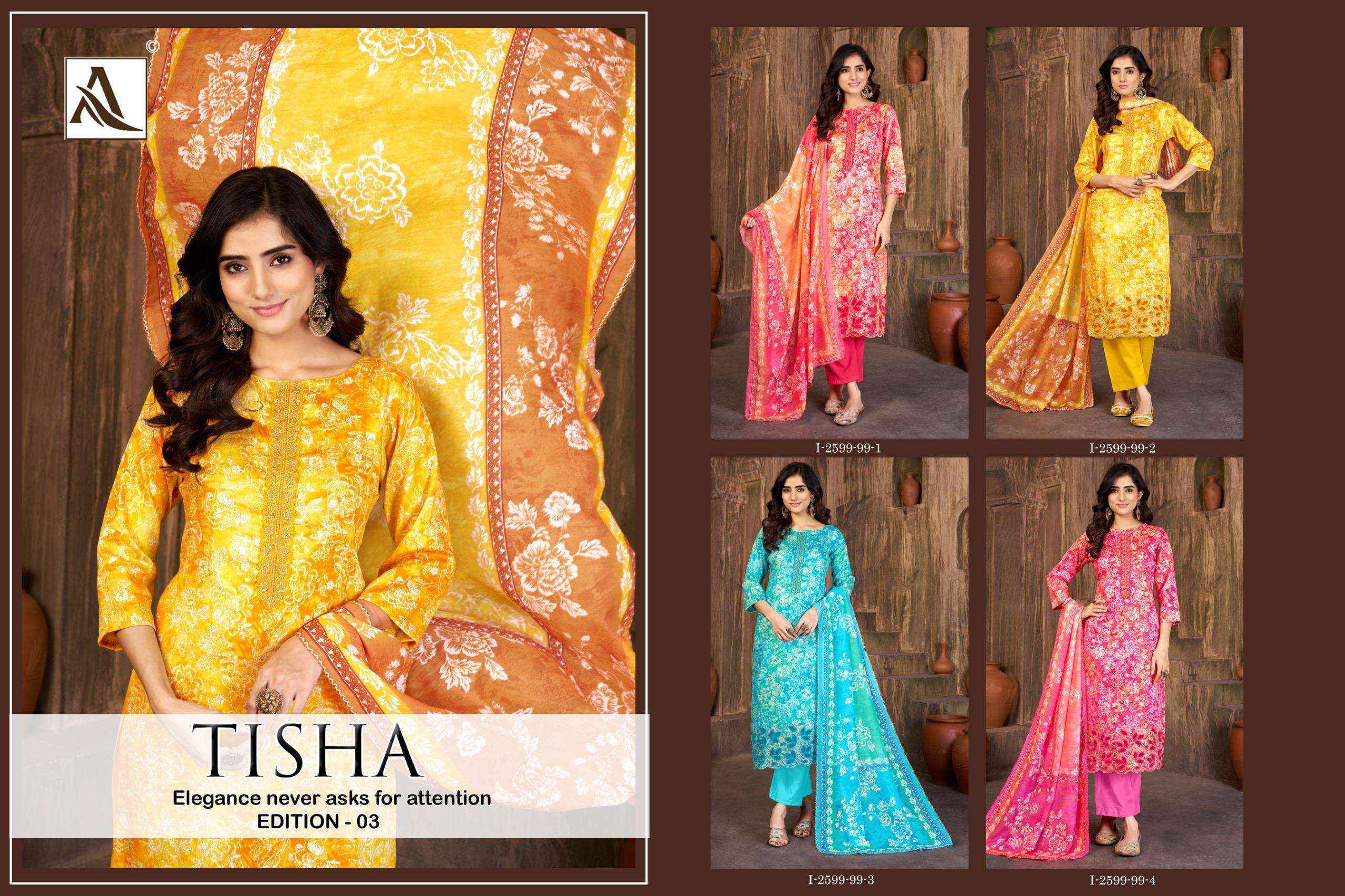 Alok Suits Tisha Edition 3 Jam Cotton Dress Material Wholesale Price ( 4 pcs Catalogue )