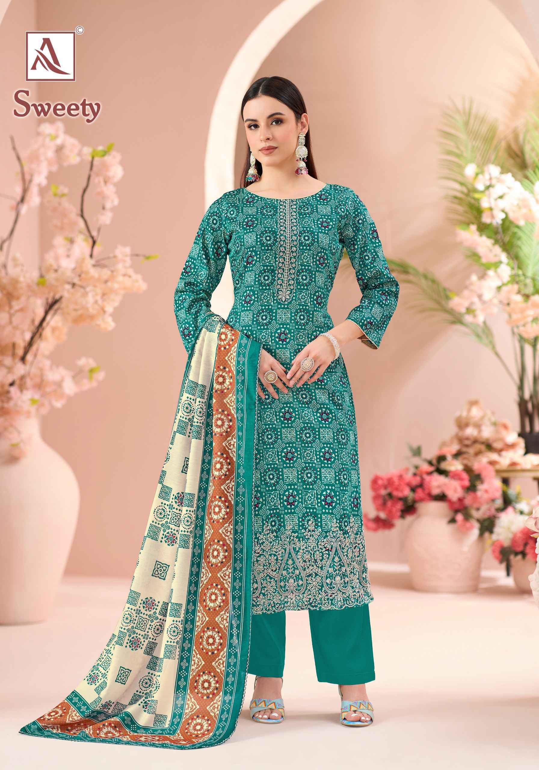 Alok Sweety Zam Cotton Salwar Kameez Wholesale Rate ( 4 Pcs Catalog )