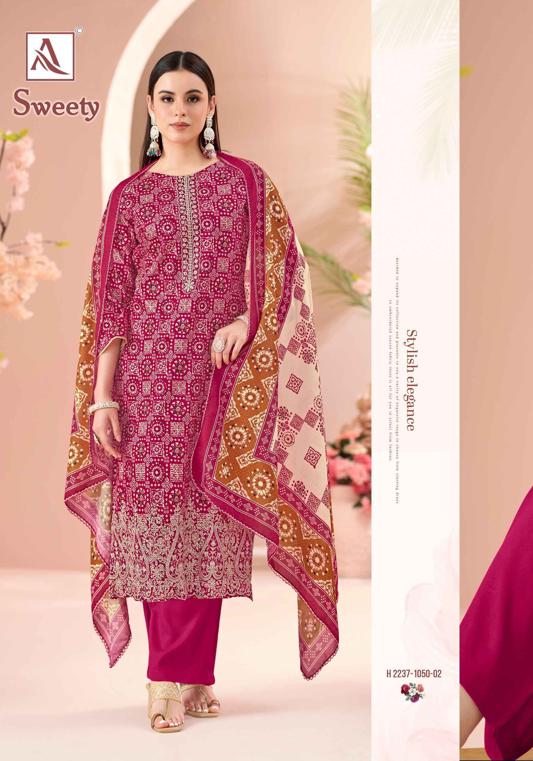 Alok Sweety Zam Cotton Salwar Kameez Wholesale Rate ( 4 Pcs Catalog )