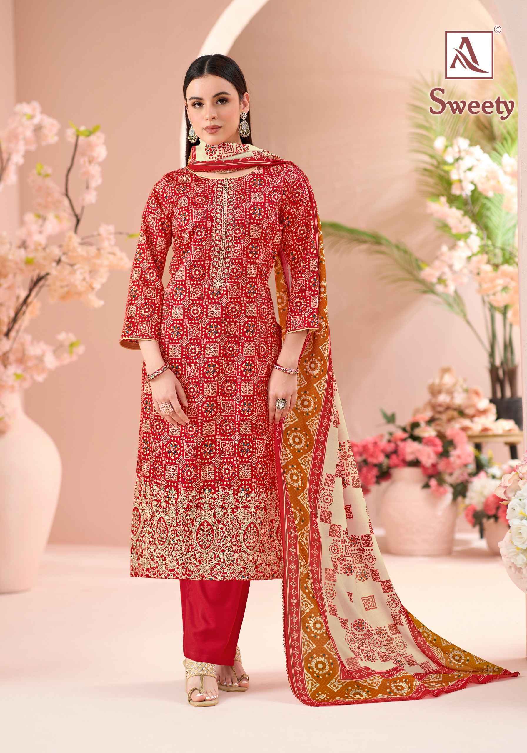 Alok Sweety Zam Cotton Salwar Kameez Wholesale Rate ( 4 Pcs Catalog )