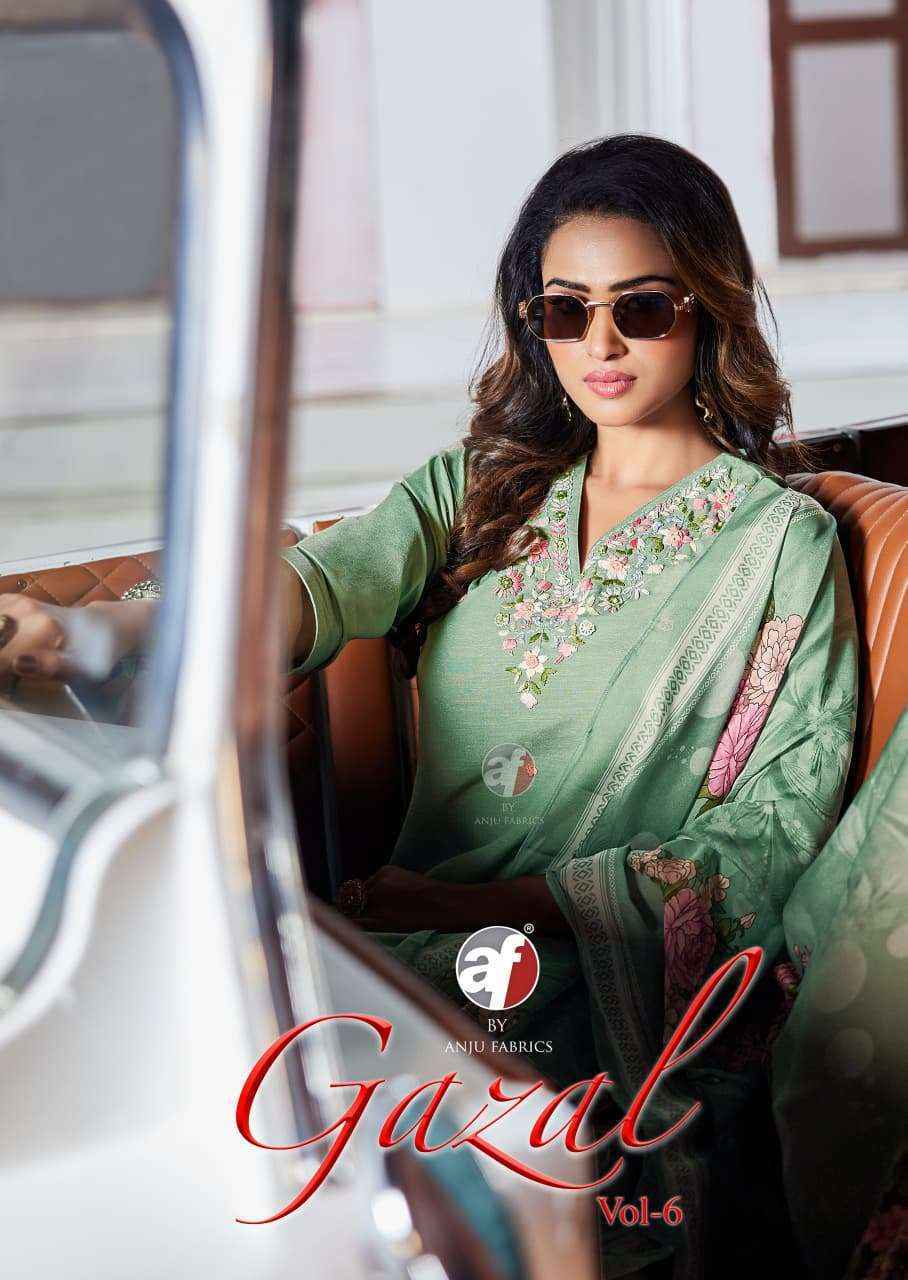 Anju Fabrics Gazal Vol 6 Viscose Nylon Kurti Combo Set Wholesale Rate ( 6 Pcs Catalog )