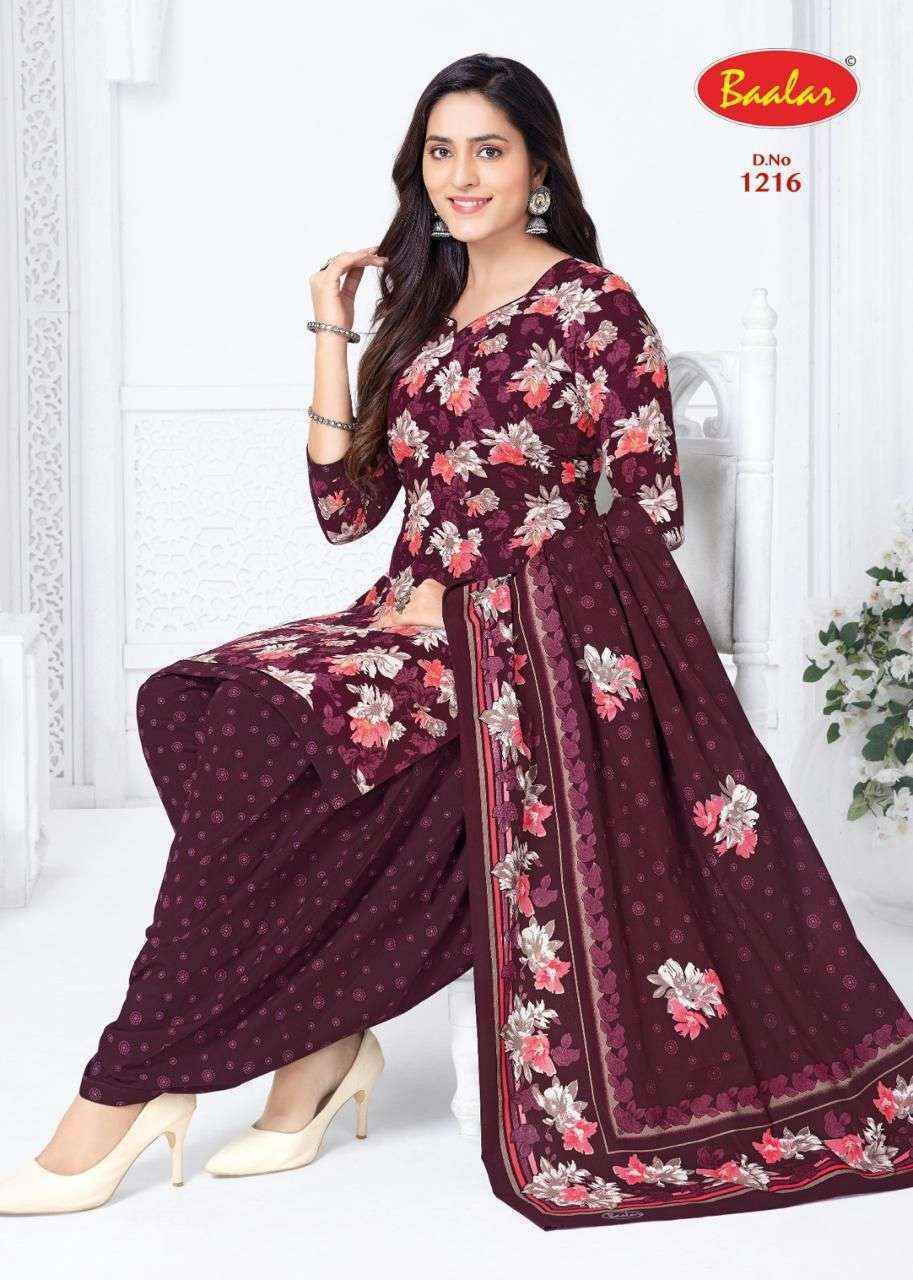 Baalar Cristal Patiyala Vol 12 Cotton Salwar Kameez Wholesale Rate ( 15 Pcs Catalog )