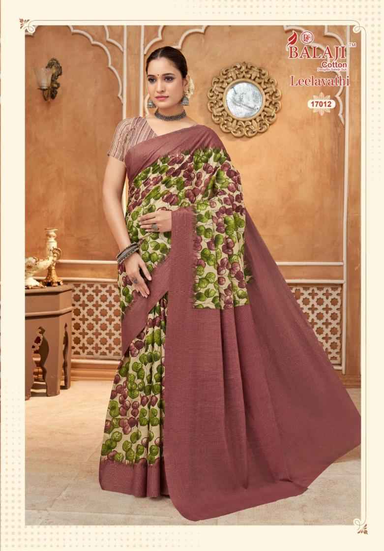 Balaji Cotton Leelavathi Vol 17 Pure Cotton saree wholesale Price ( 20 Pcs Catalogue )