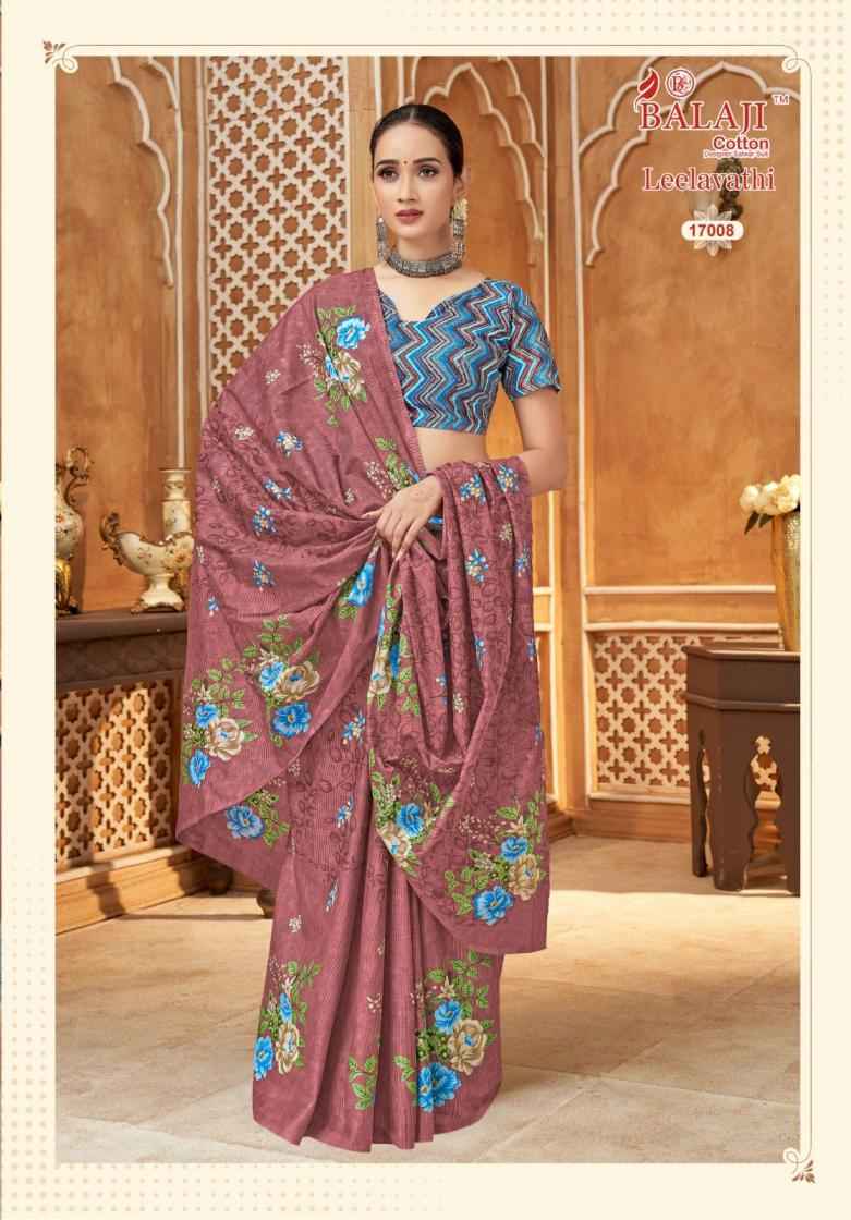 Balaji Cotton Leelavathi Vol 17 Pure Cotton saree wholesale Price ( 20 Pcs Catalogue )