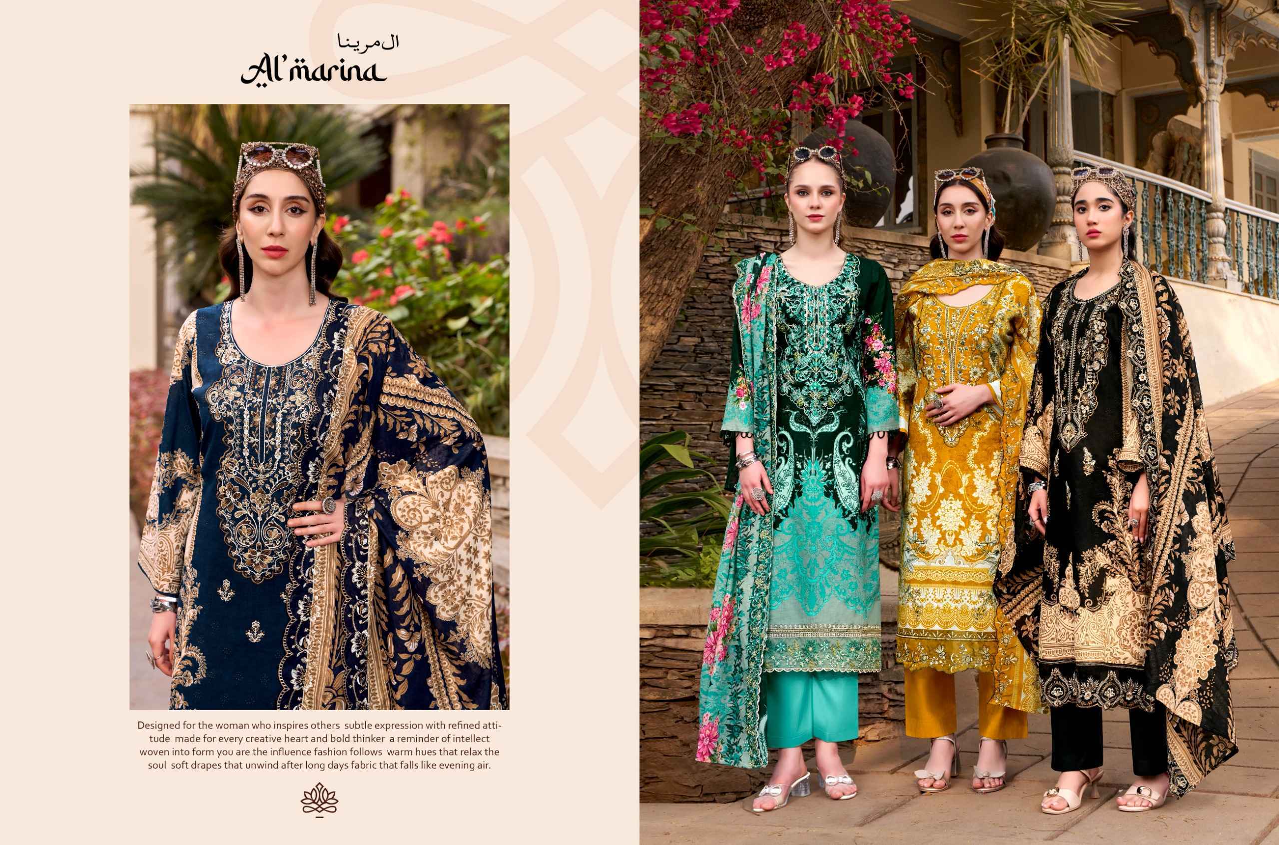 Belliza Designer Al Marina Inayat Cotton Dress Material Wholesale Price ( 8 pcs Catalogue )