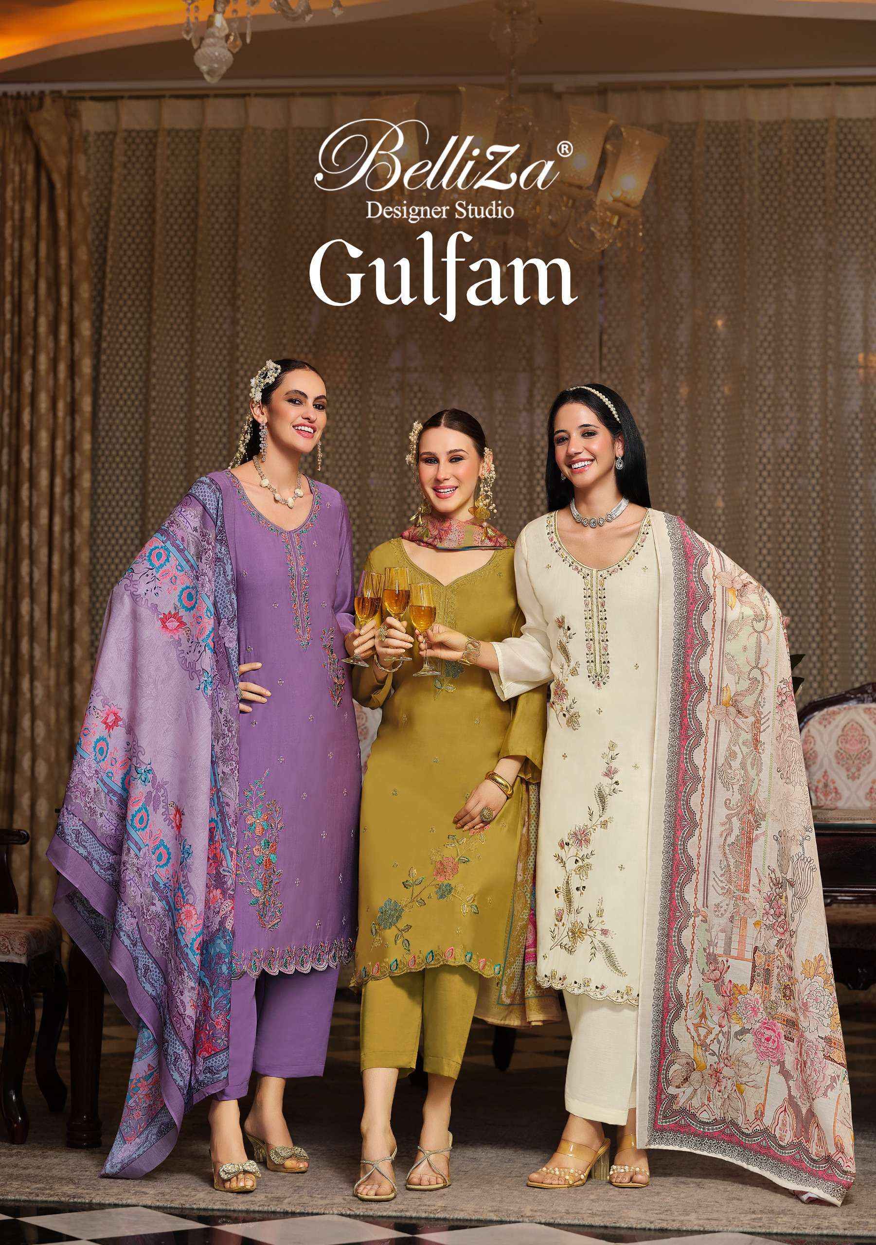 Belliza Designer Gulfam Muslin Dress Material Wholesale Online Price ( 6 pcs Catalogue )