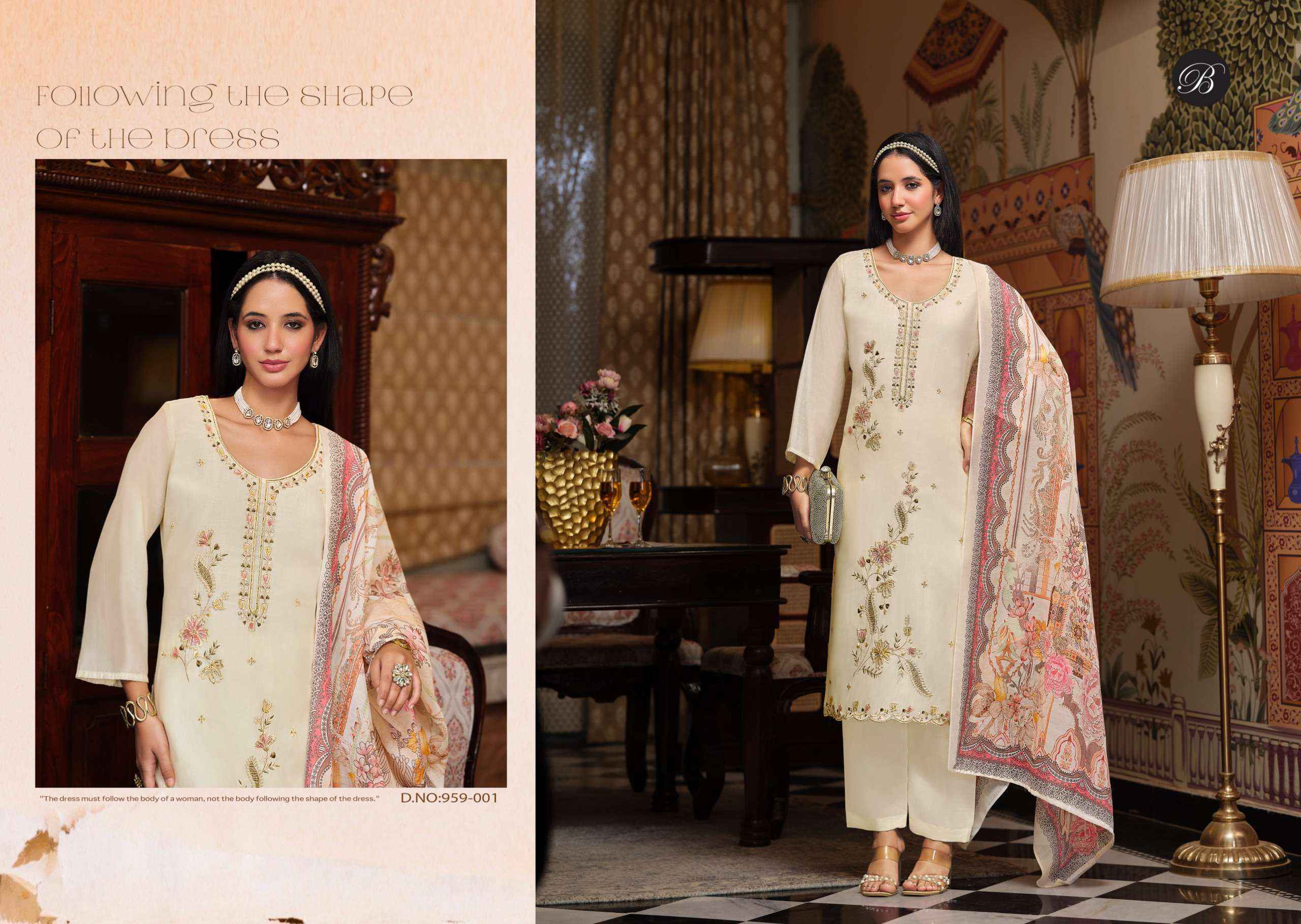 Belliza Designer Gulfam Muslin Dress Material Wholesale Online Price ( 6 pcs Catalogue )