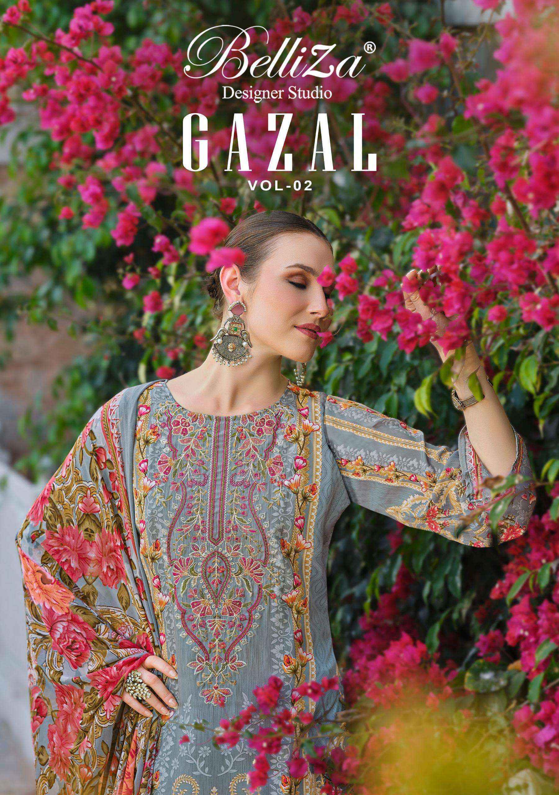 Belliza Gazal Vol 2 Crepe Salwar Kameez Wholesale Rate ( 8 Pcs Catalog )