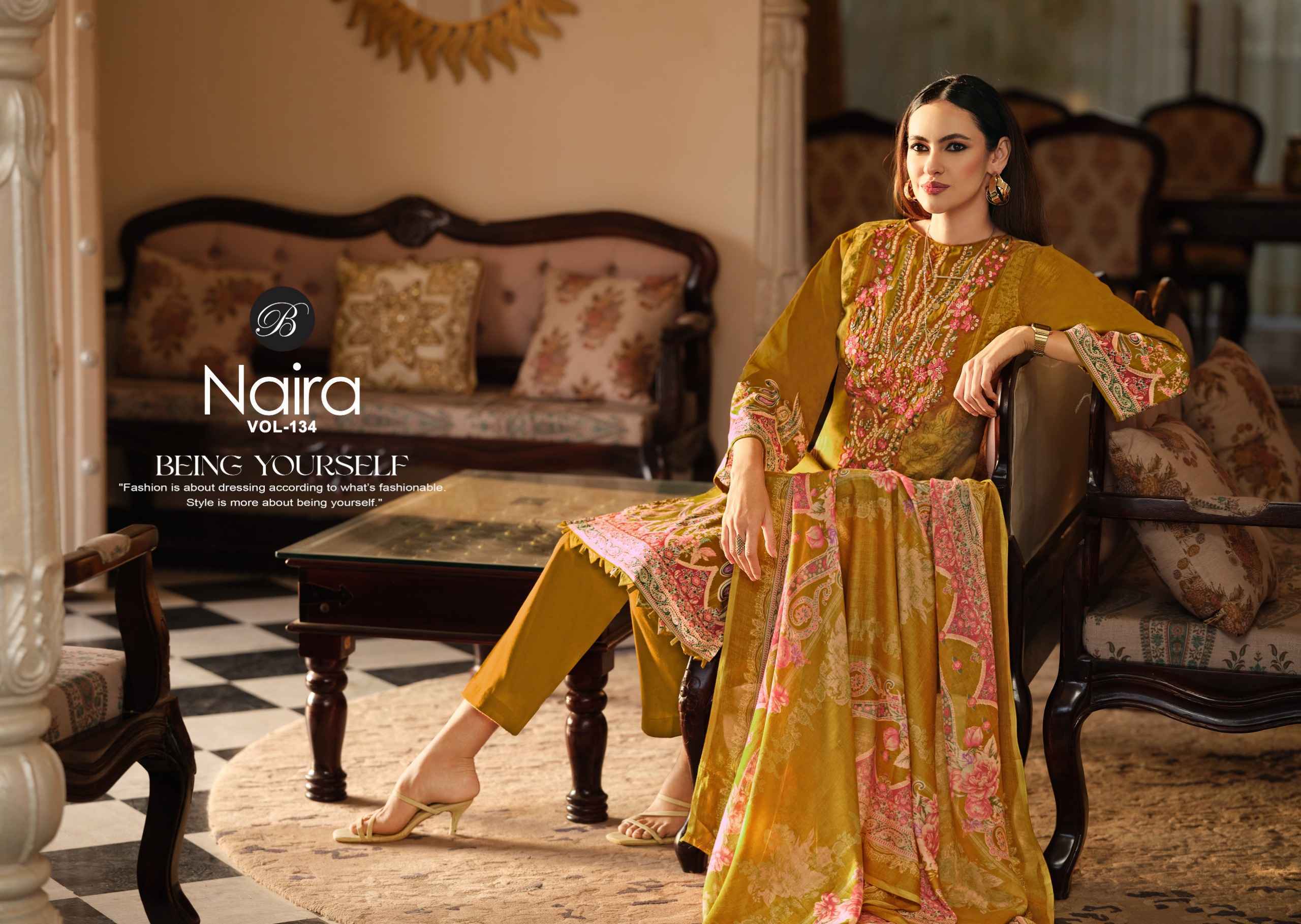 Belliza Naira Vol 134 Cotton Salwar Kameez Wholesale Rate ( 8 Pcs Catalog )