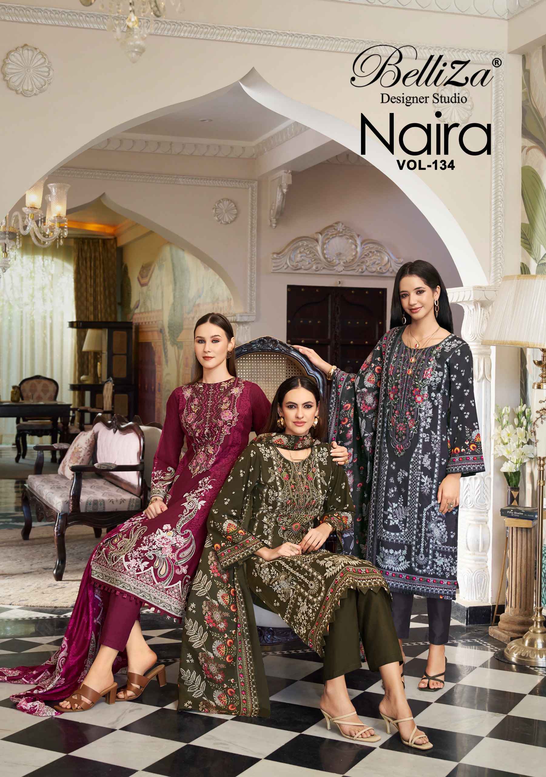 Belliza Naira Vol 134 Cotton Salwar Kameez Wholesale Rate ( 8 Pcs Catalog )