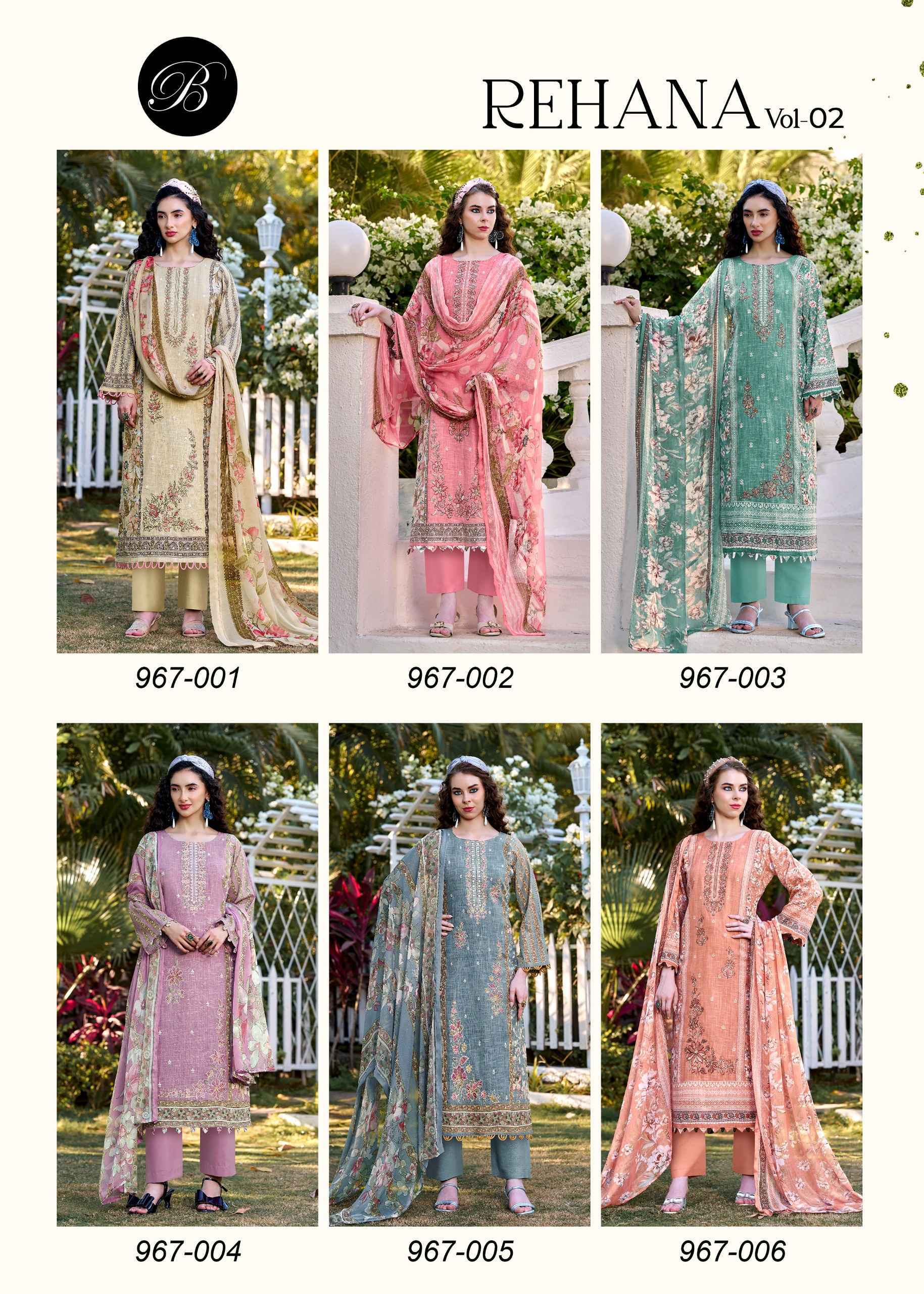 Belliza Rehana Vol 2 Cotton Salwar Kameez Wholesale Rate ( 6 Pcs Catalog )