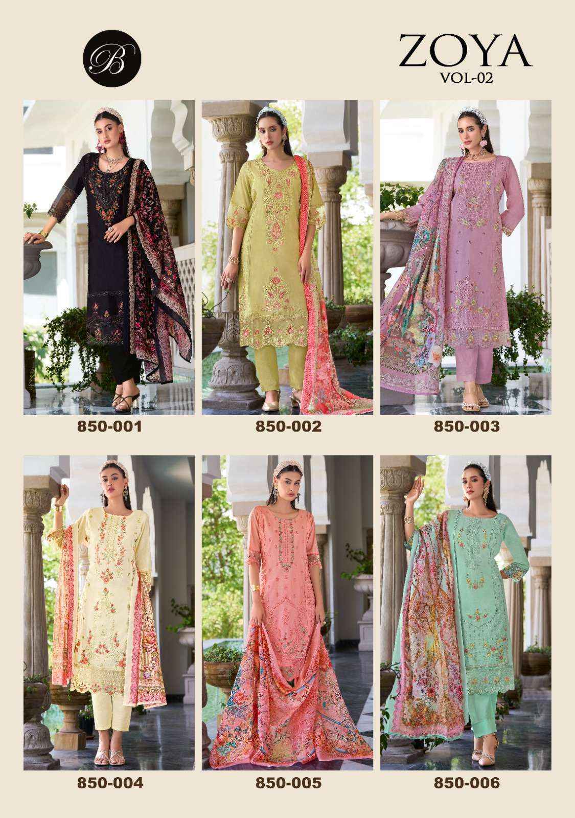 Belliza Zoya Vol 2 Cotton Salwar Kameez Wholesale Rate ( 6 Pcs Catalog )