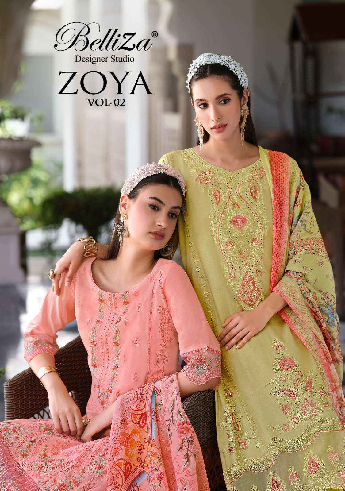 Belliza Zoya Vol 2 Cotton Salwar Kameez Wholesale Rate ( 6 Pcs Catalog )
