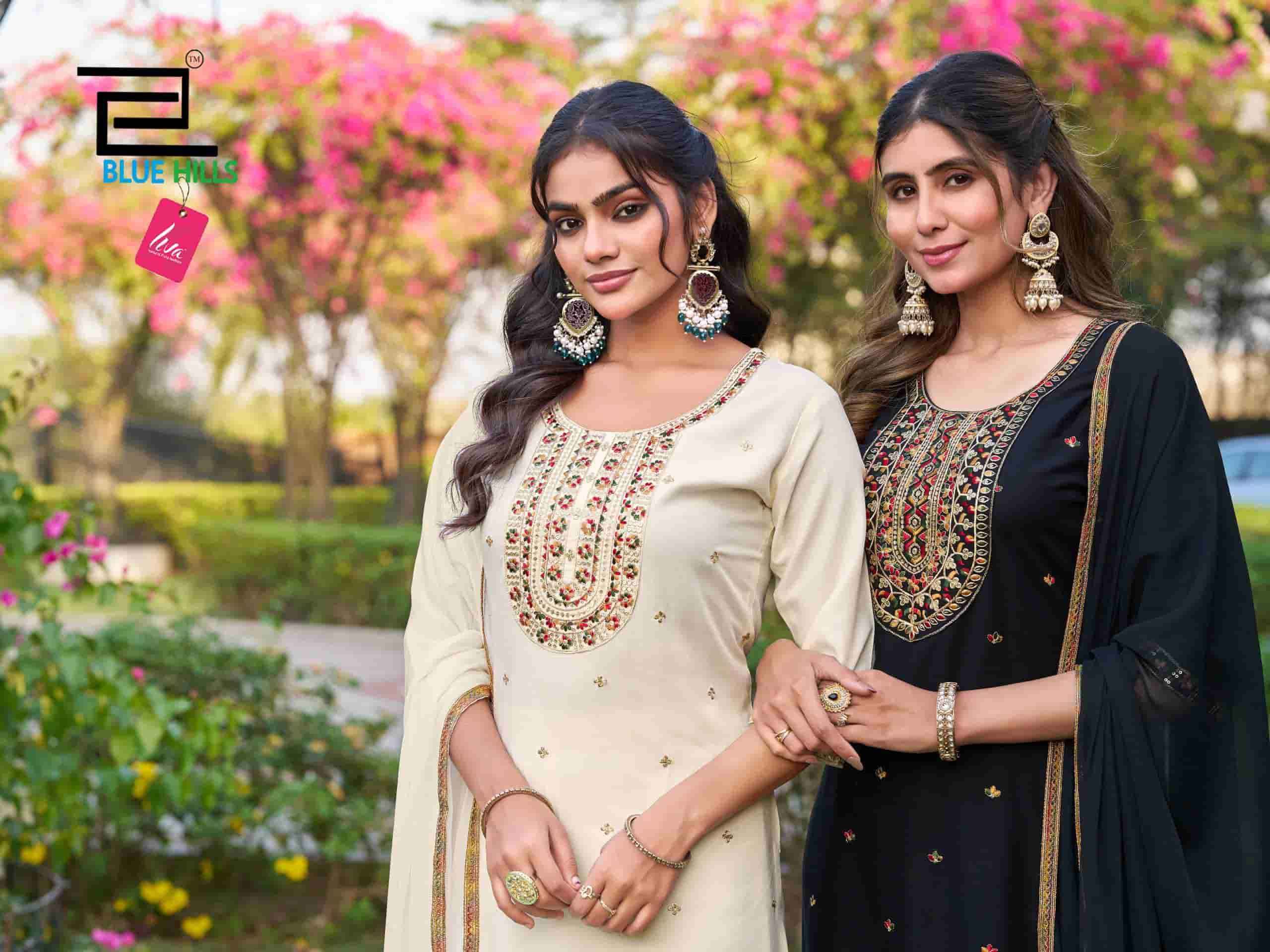 Blue Hills Border Vol 2 Premium Style Kurti Pant Dupatta Set Wholesale Rate ( 5 Pcs Catalog )