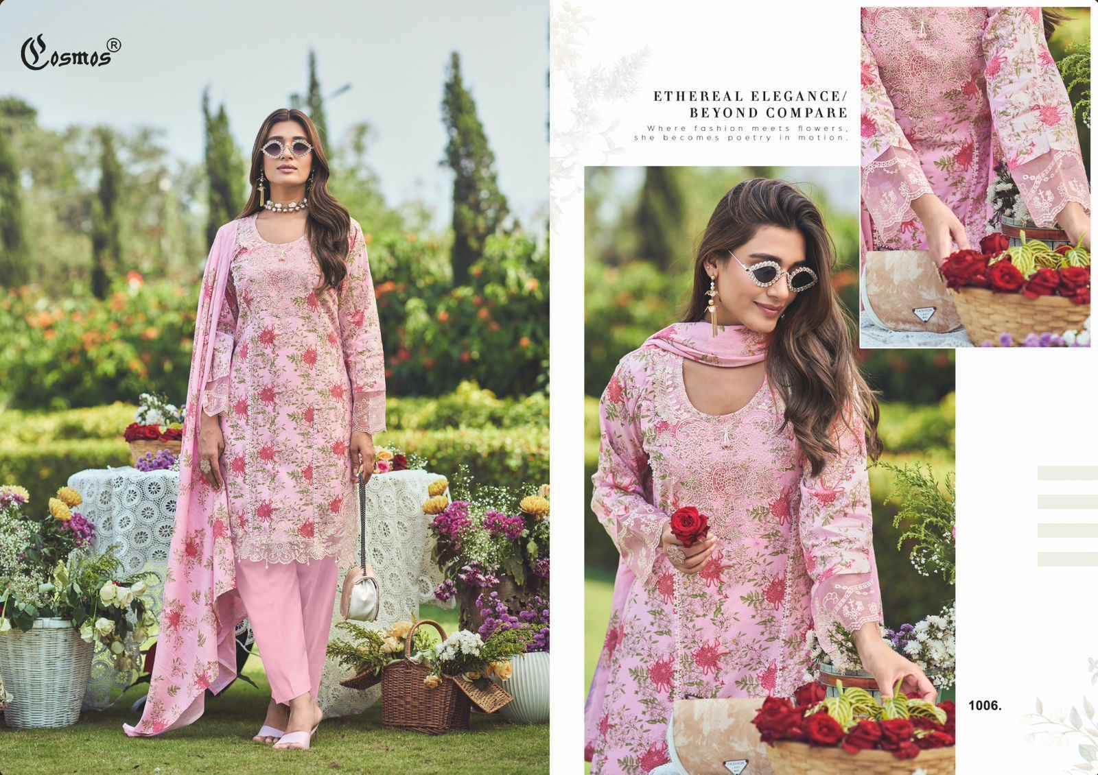 Cosmos Fashion Floral Lawn Vol 1 Lawn Cotton Dress Material Surat Wholesale Price ( 6 pcs Catalogue )
