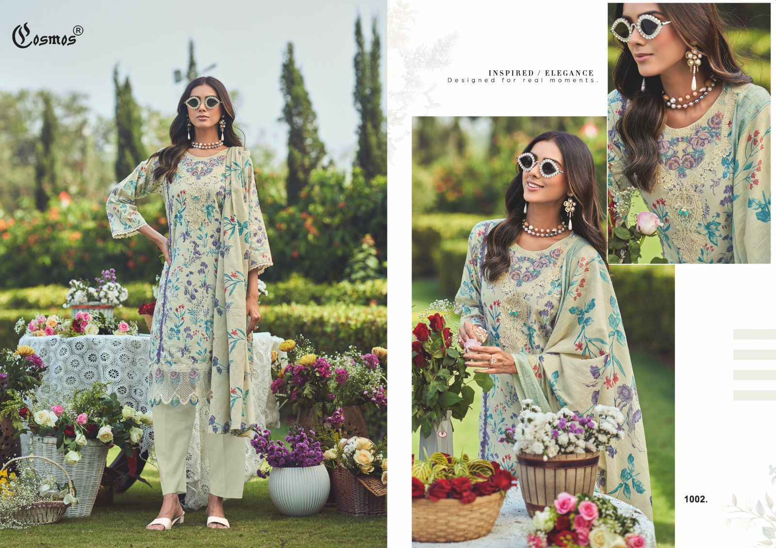Cosmos Fashion Floral Lawn Vol 1 Lawn Cotton Dress Material Surat Wholesale Price ( 6 pcs Catalogue )