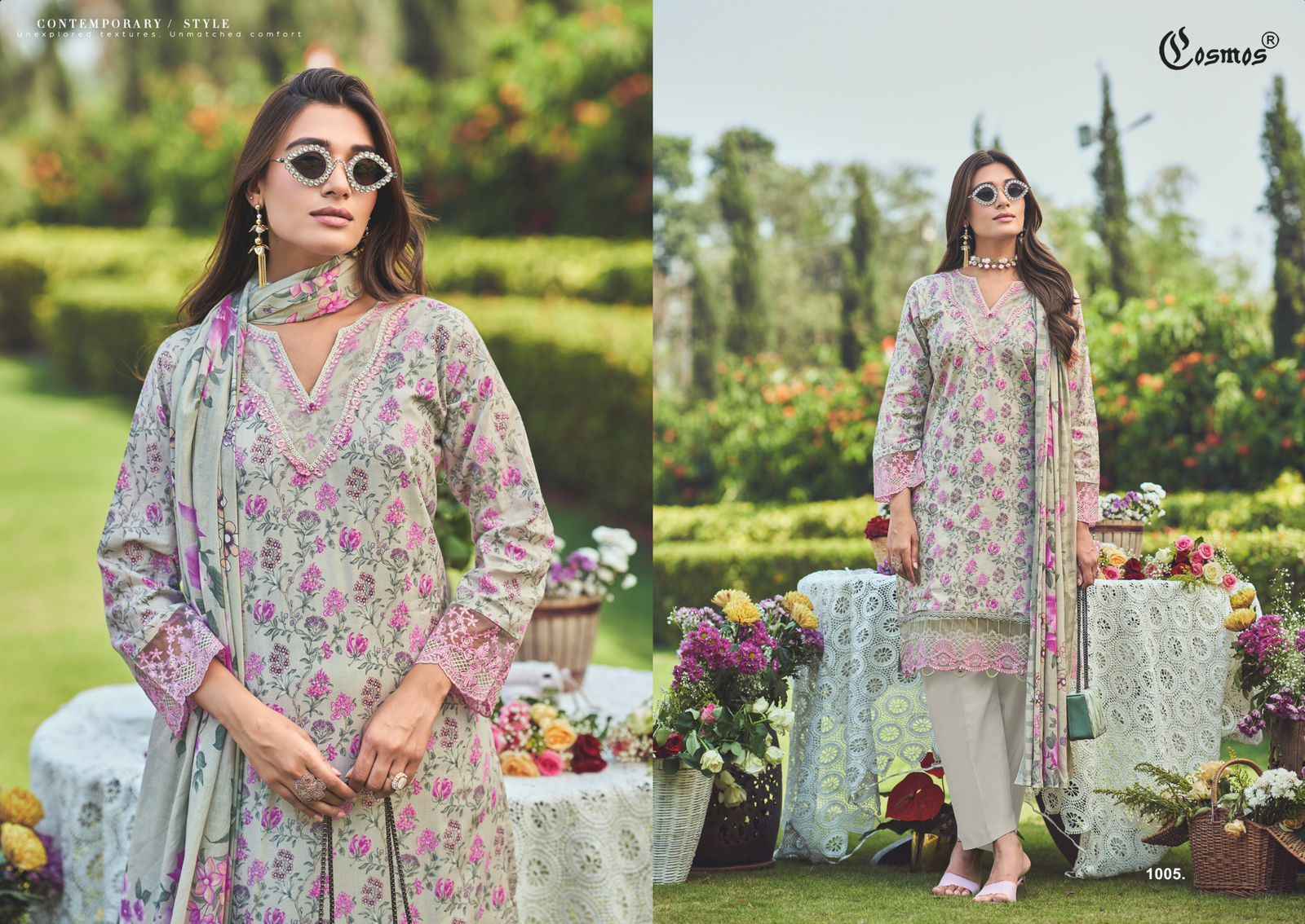 Cosmos Fashion Floral Lawn Vol 1 Lawn Cotton Dress Material Surat Wholesale Price ( 6 pcs Catalogue )