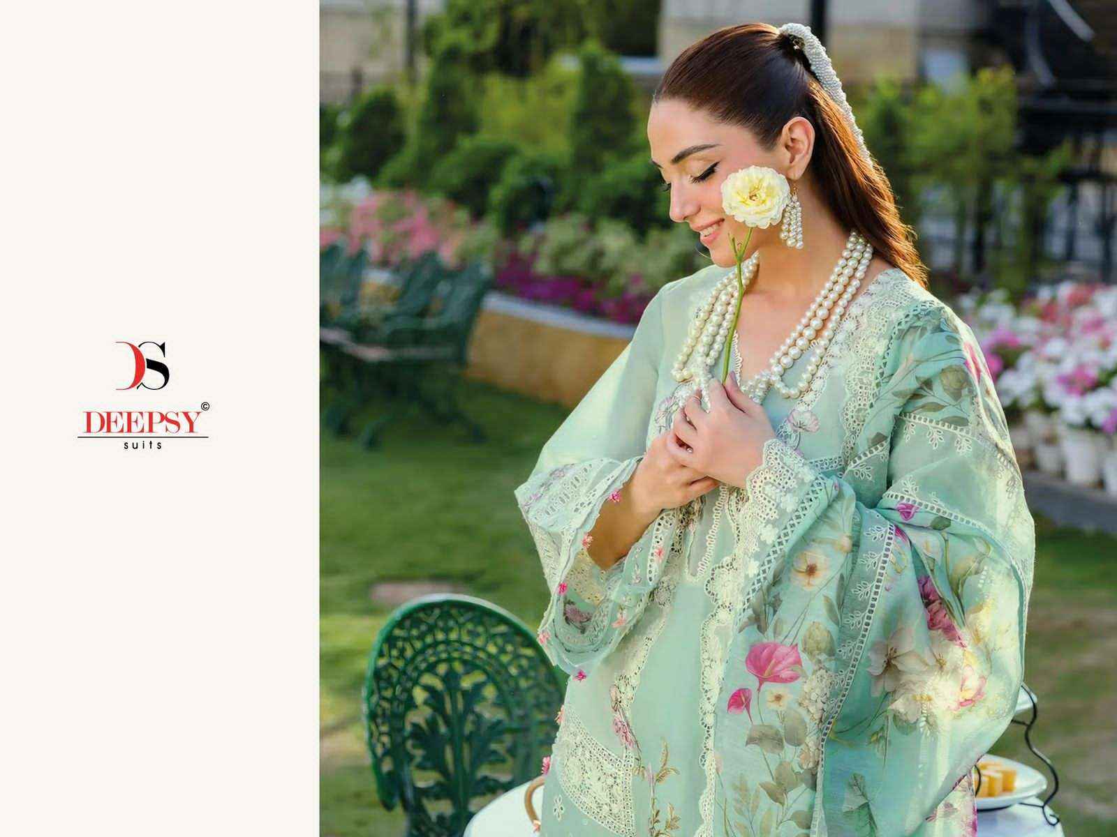 Deepsy Elaf Luxury Lawn 25 3 Nx Pure Cotton Pakistani Dress Wholesale Rate ( 4 Pcs Catalog )