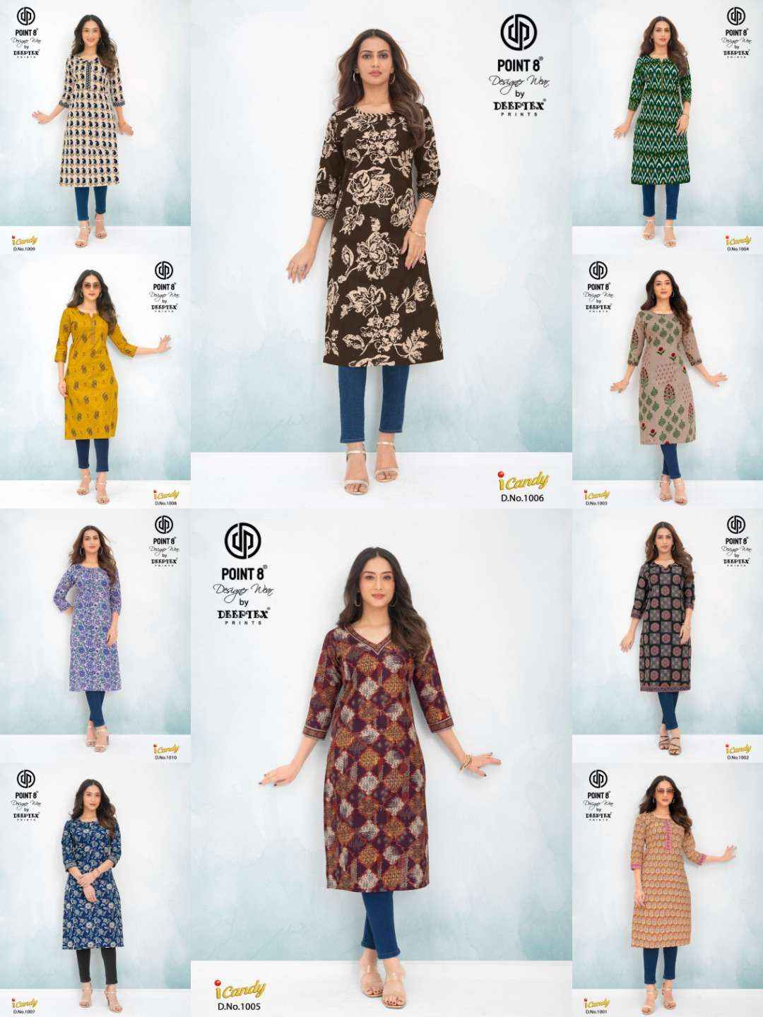 Deeptex I Candy Vol 1 Heavy Cotton Printed Straight Kurti Wholesale Rate ( 10 Pcs Catalog )