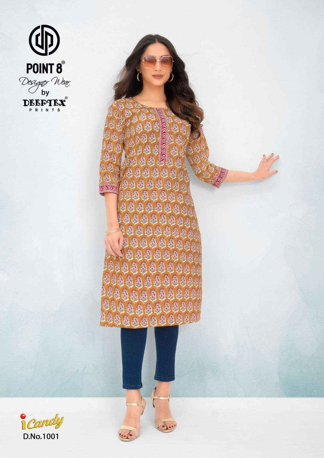 Deeptex I Candy Vol 1 Heavy Cotton Printed Straight Kurti Wholesale Rate ( 10 Pcs Catalog )
