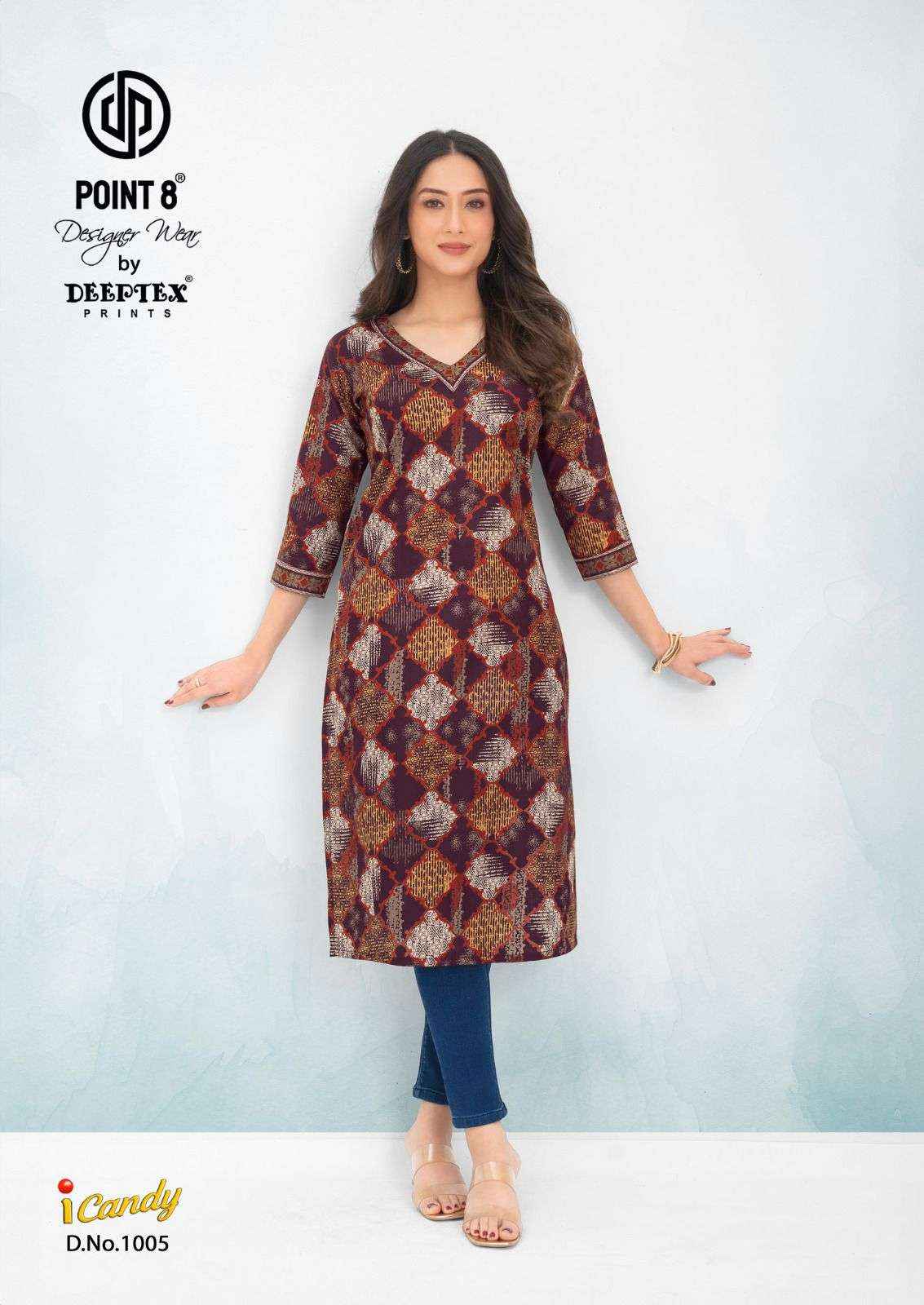 Deeptex I Candy Vol 1 Heavy Cotton Printed Straight Kurti Wholesale Rate ( 10 Pcs Catalog )