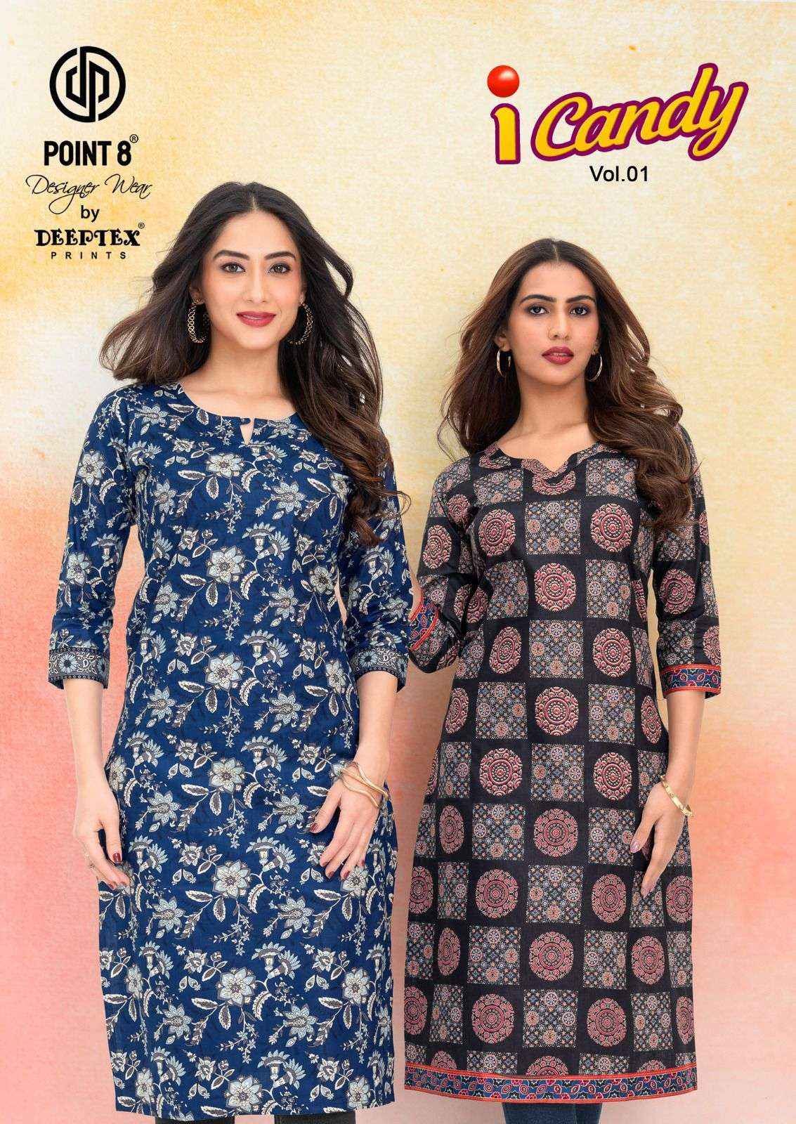 Deeptex I Candy Vol 1 Heavy Cotton Printed Straight Kurti Wholesale Rate ( 10 Pcs Catalog )