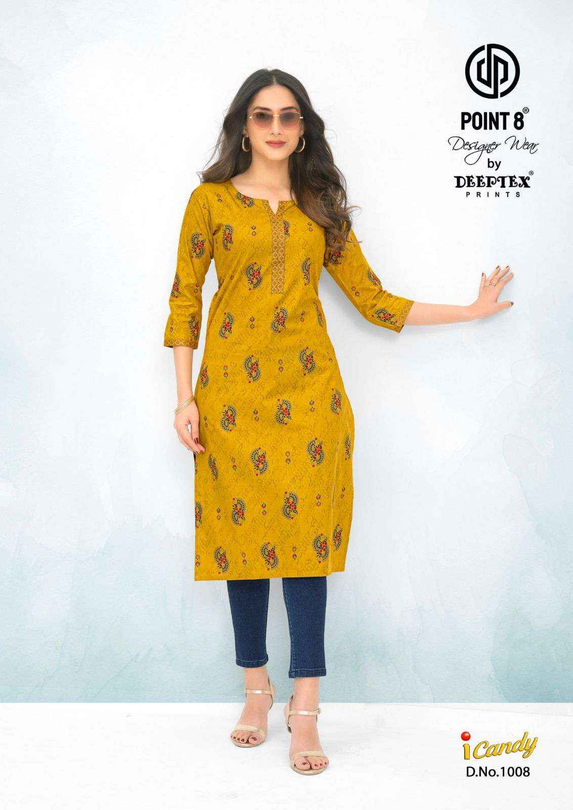 Deeptex I Candy Vol 1 Heavy Cotton Printed Straight Kurti Wholesale Rate ( 10 Pcs Catalog )