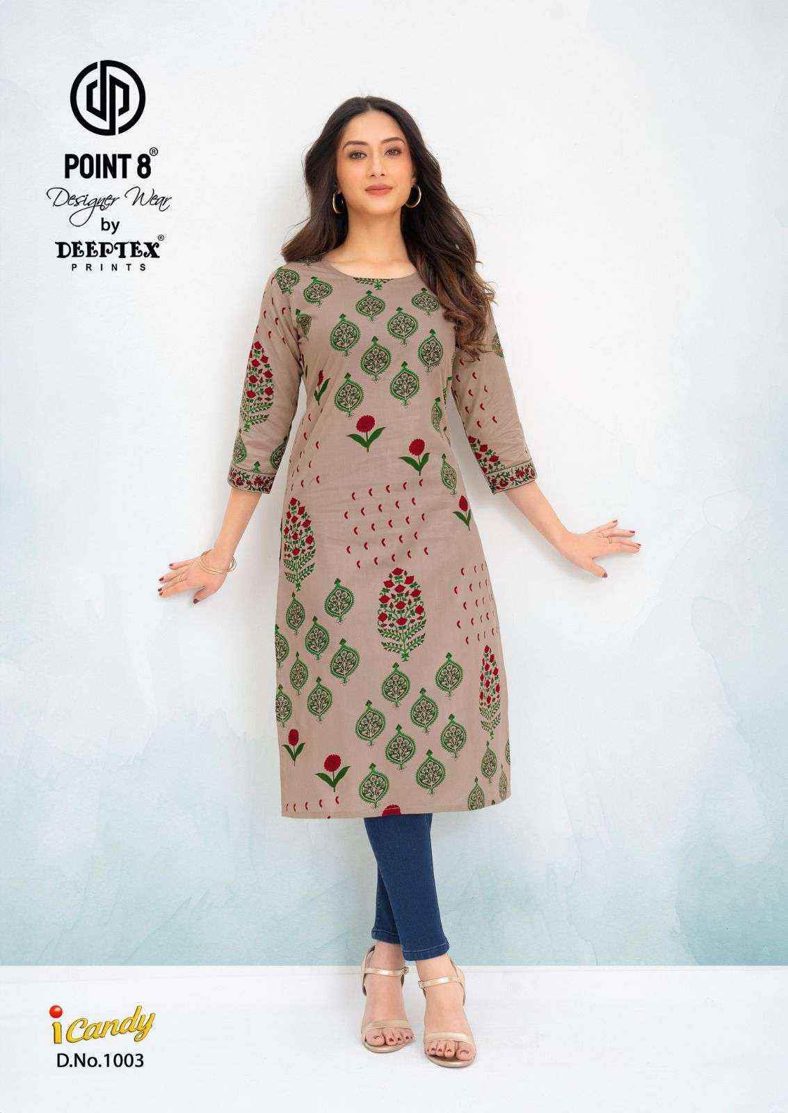 Deeptex I Candy Vol 1 Heavy Cotton Printed Straight Kurti Wholesale Rate ( 10 Pcs Catalog )