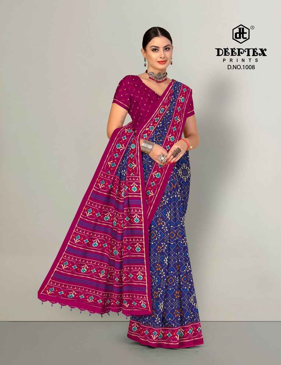 Deeptex Prints Ikkat Special Vol-10 Pure Cotton Saree Wholesale Price ( 10 Pcs Catalogue )