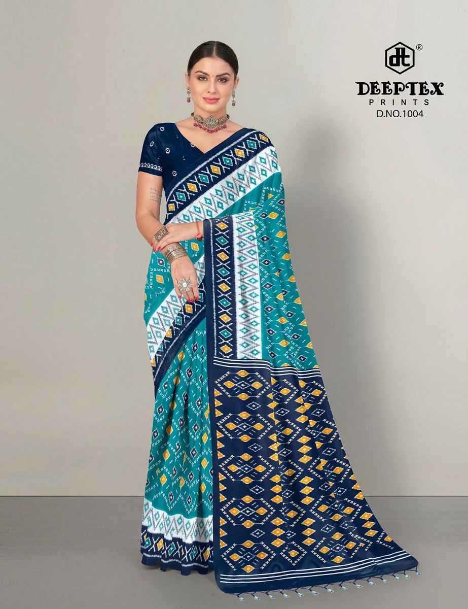 Deeptex Prints Ikkat Special Vol-10 Pure Cotton Saree Wholesale Price ( 10 Pcs Catalogue )