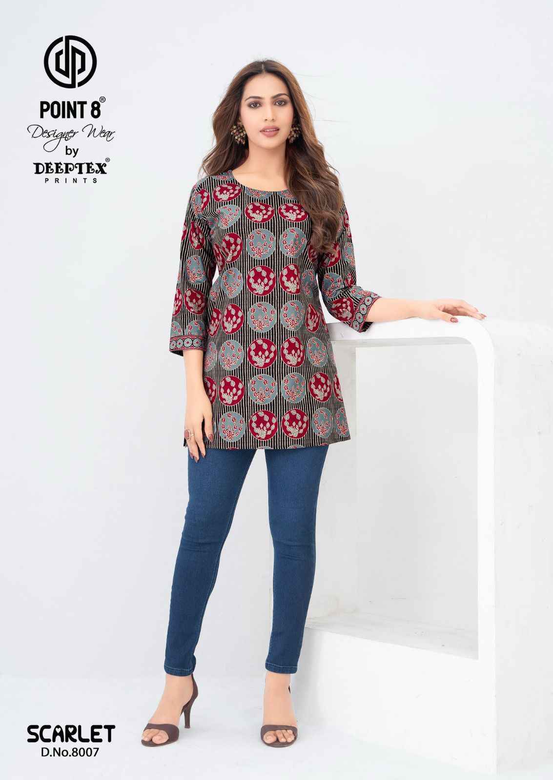 Deeptex Scarlet Vol 8 Short Cotton Tops Wholesale Price ( 10 pcs Catalogue )