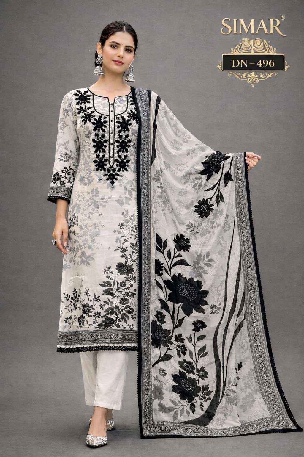 Glossy Simar 496 Fancy Muslin Salwar Kameez Wholesale Rate ( 2 Pcs Catalog )