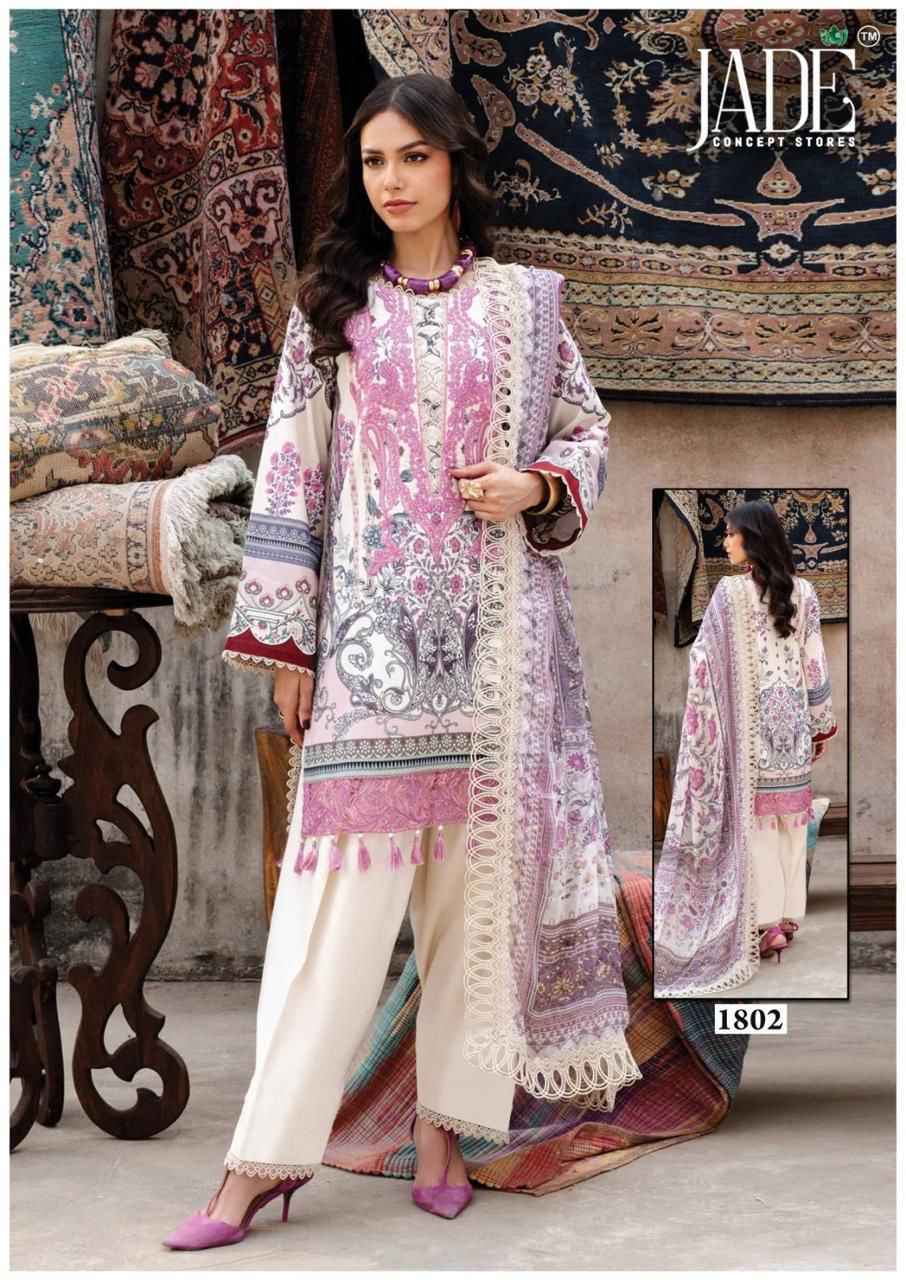 Jade Bin Saeed Heavy Luxury Vol 18 Lawn Cotton Salwar Kameez Wholesale Rate ( 6 Pcs Catalog )