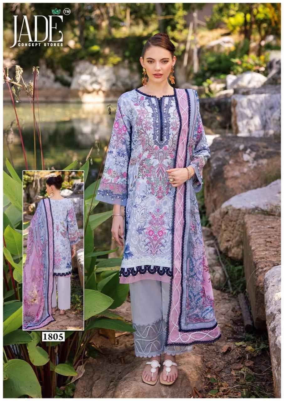 Jade Bin Saeed Heavy Luxury Vol 18 Lawn Cotton Salwar Kameez Wholesale Rate ( 6 Pcs Catalog )