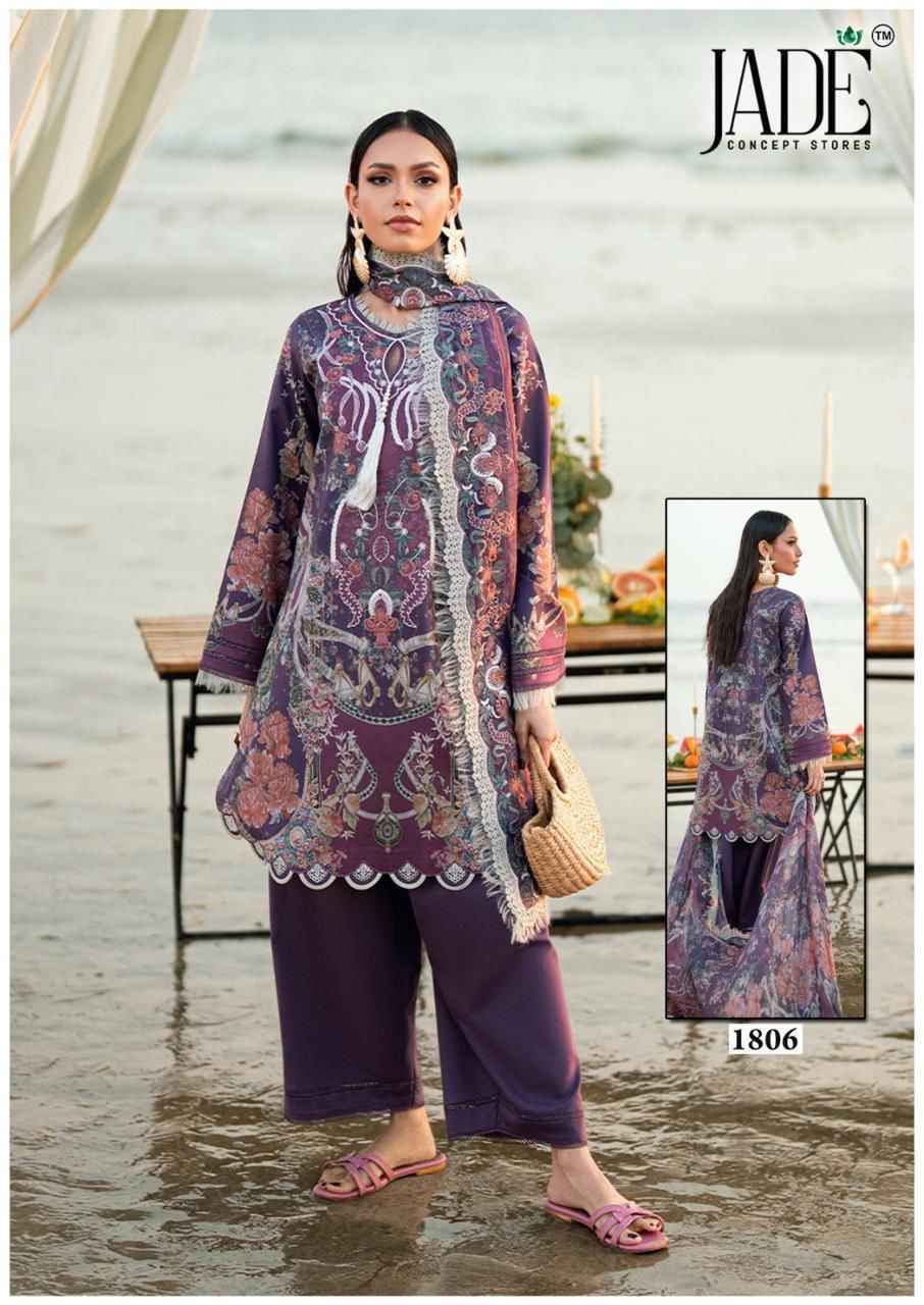 Jade Bin Saeed Heavy Luxury Vol 18 Lawn Cotton Salwar Kameez Wholesale Rate ( 6 Pcs Catalog )