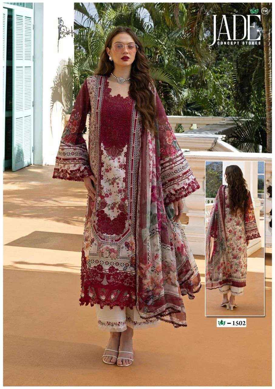 Jade Crimson Vol 15 Lawn Cotton Salwar Kameez Wholesale Rate ( 6 Pcs Catalog )