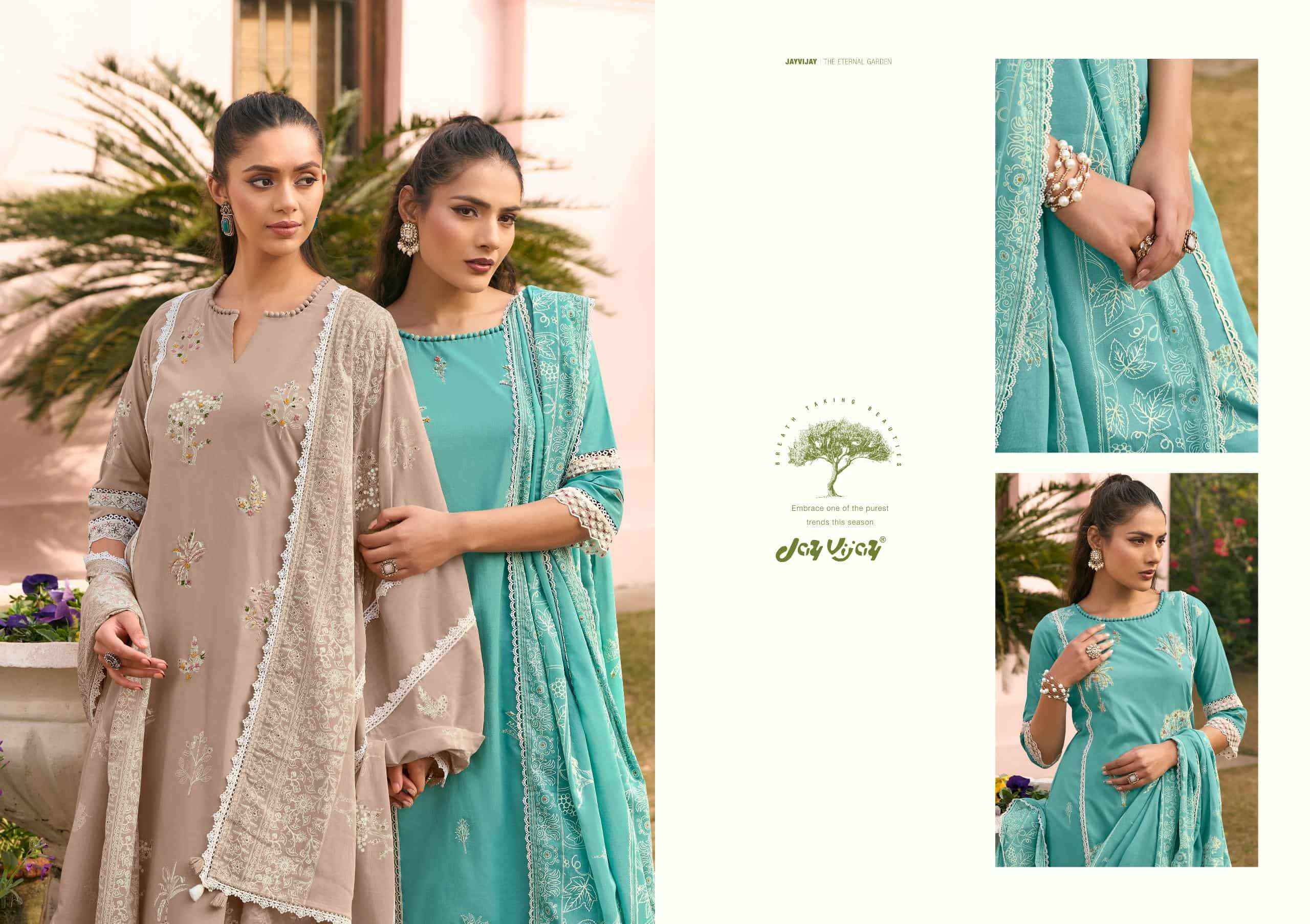 Jay Vijay Mausami Pure Cotton Premium Designs Salwar Kameez Wholesale Rate ( 6 Pcs Catalog )