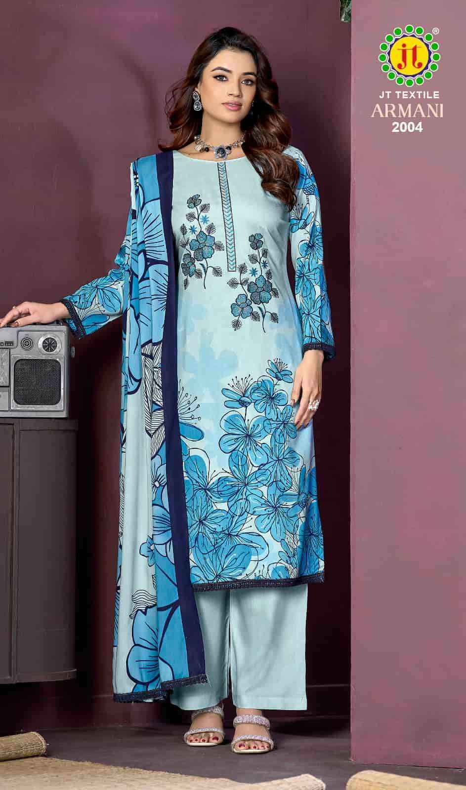 Jt Armani Vol 2 Fancy Rayon Salwar Kameez Wholesale Rate ( 5 Pcs Catalog )