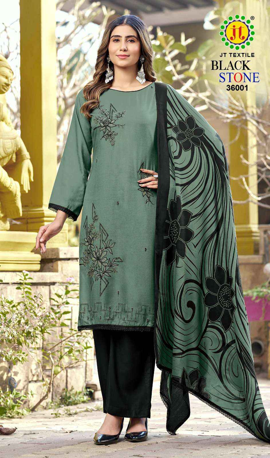 Jt Black Stone Vol 36 Premium Style Rayon Salwar Kameez Wholesale Rate ( 5 Pcs Catalog )
