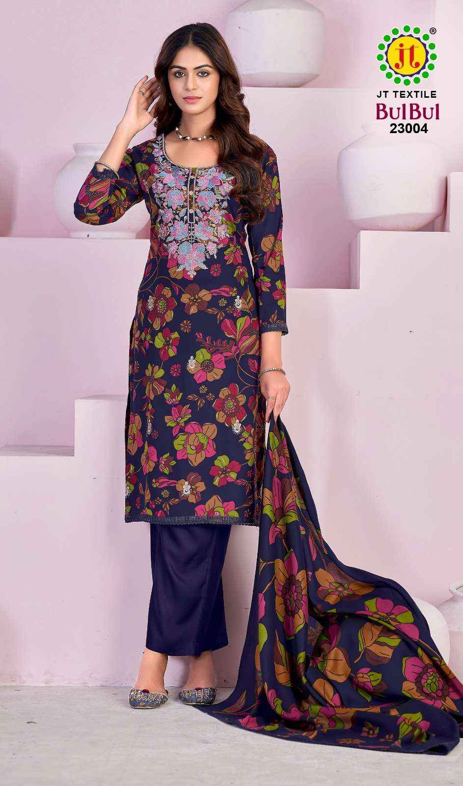 Jt Bulbul Vol 23 Rayon Dress Material Wholesale Price ( 5 Pcs Catalogue )