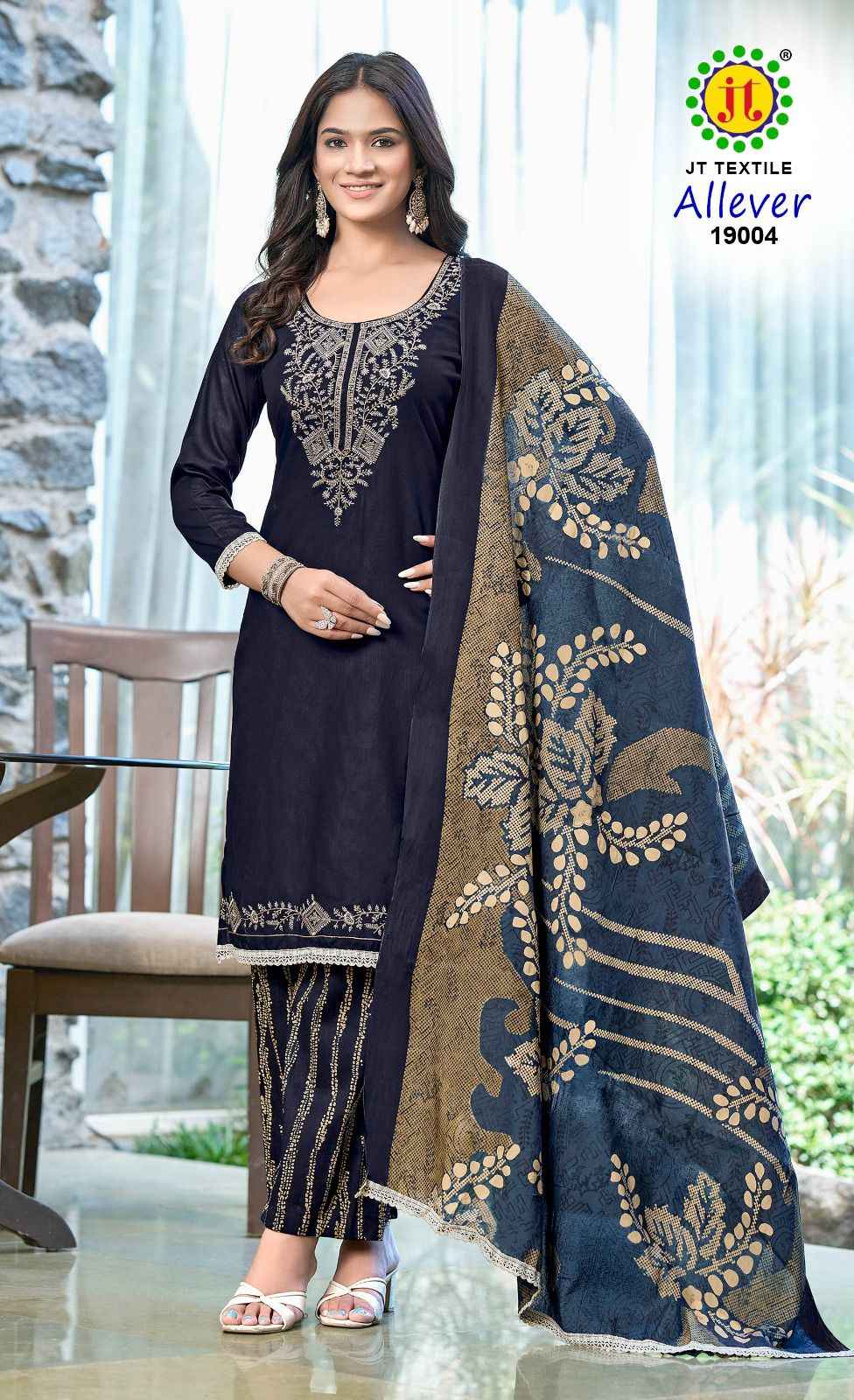 JT TEXTILE ALLEVER VOL 19 RAYON DRESS MATERIAL SURAT WHOLESALER ( 5 PCS CATALOGUE )