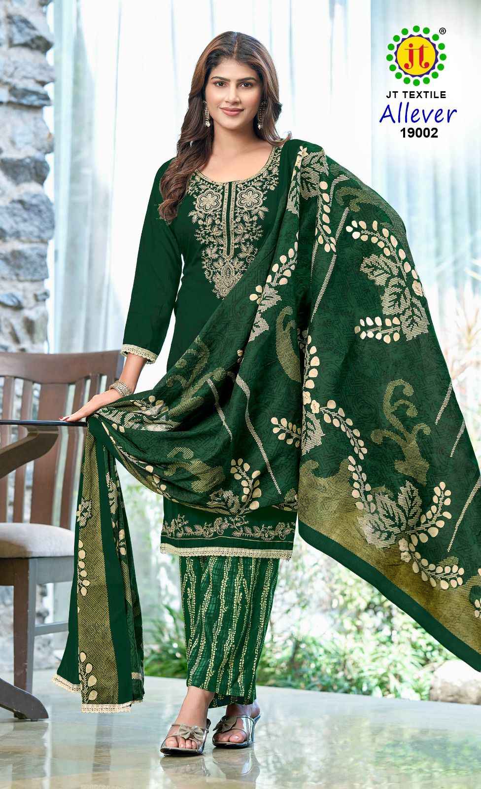 JT TEXTILE ALLEVER VOL 19 RAYON DRESS MATERIAL SURAT WHOLESALER ( 5 PCS CATALOGUE )