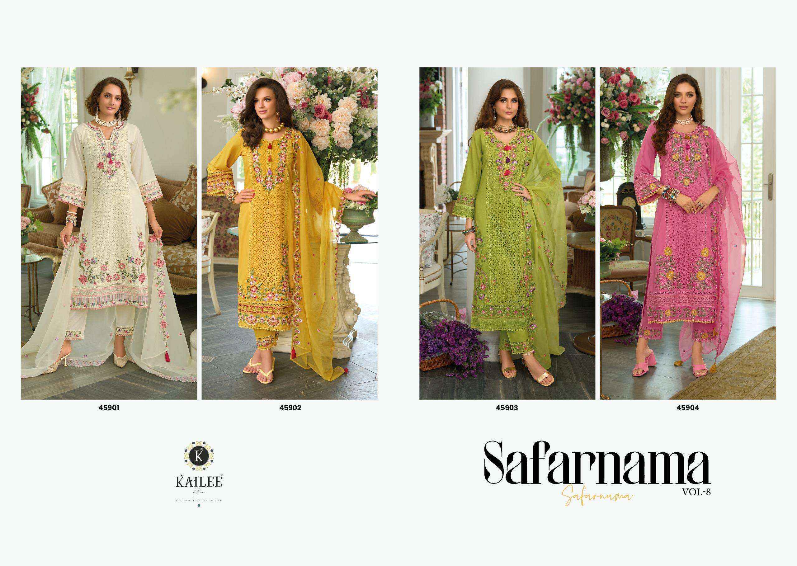 Kailee Fashion Safarnama Vol 8 Cotton Kurti Combo Set Wholesale Rate ( 4 Pcs Catalog )