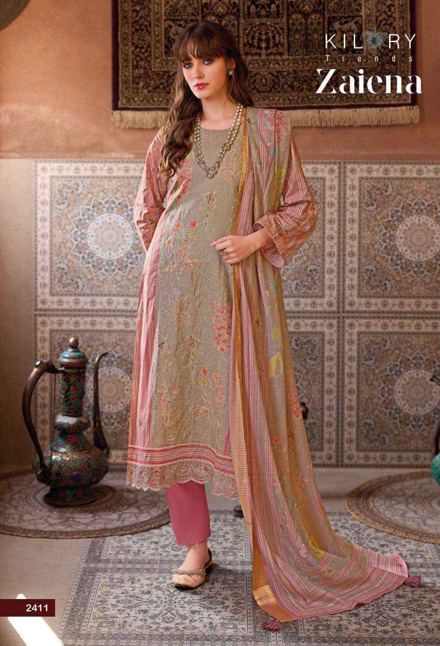 Kilory Trends Zaiena Lawn Cotton Salwar Kameez Wholesale Rate ( 6 Pcs Catalog )