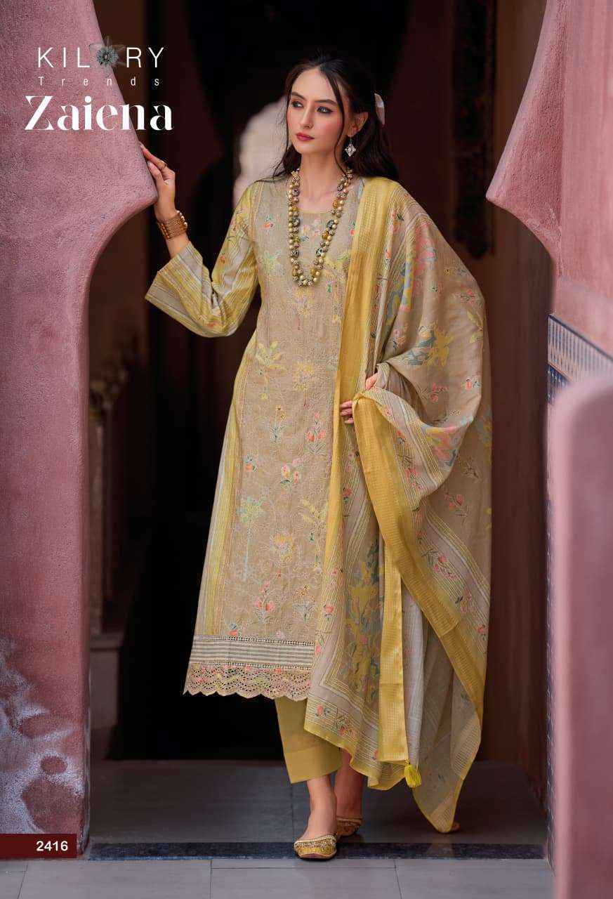 Kilory Trends Zaiena Lawn Cotton Salwar Kameez Wholesale Rate ( 6 Pcs Catalog )