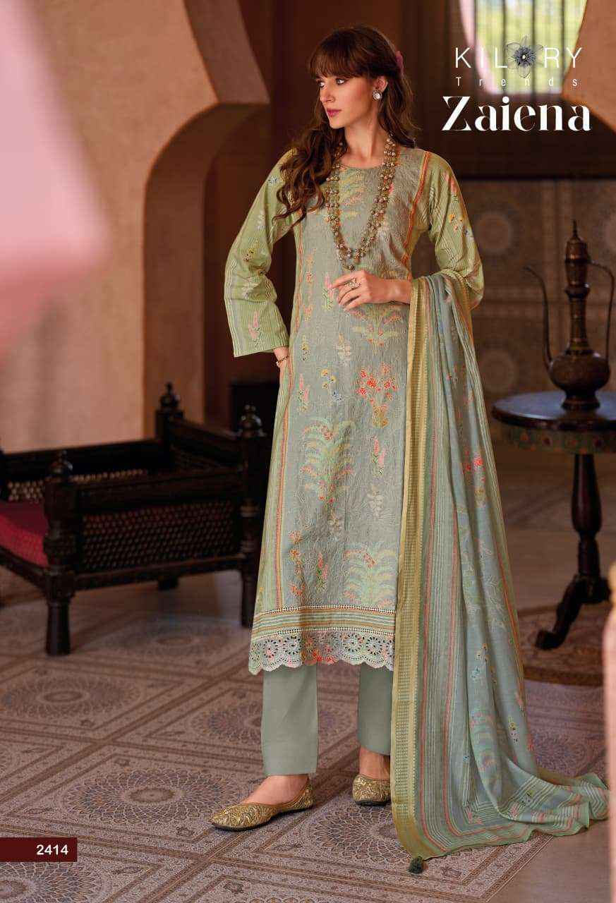 Kilory Trends Zaiena Lawn Cotton Salwar Kameez Wholesale Rate ( 6 Pcs Catalog )